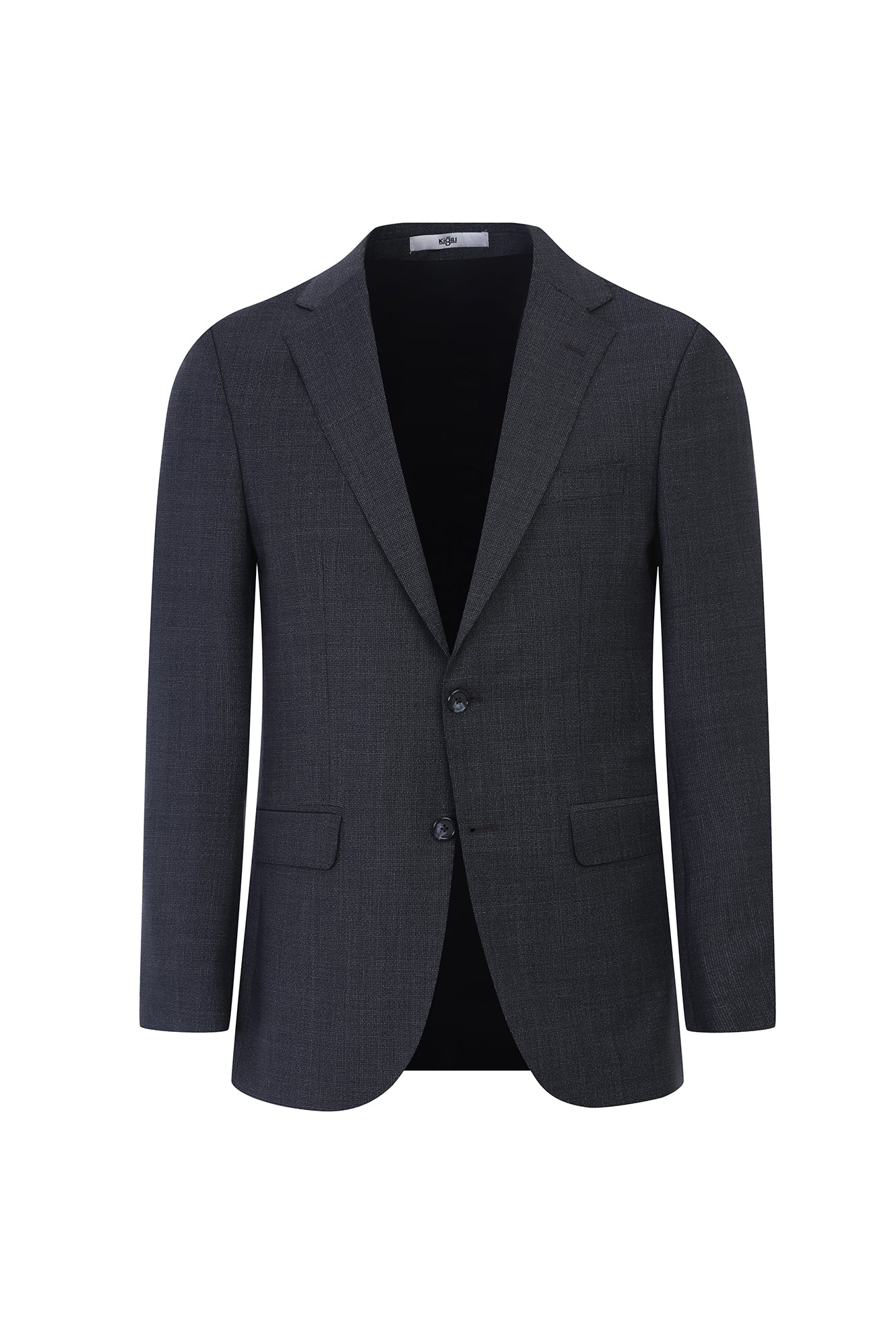 Siyah 6 Drop Regular Fit Standart Kesim Yünlü Takım Elbise - Image 2