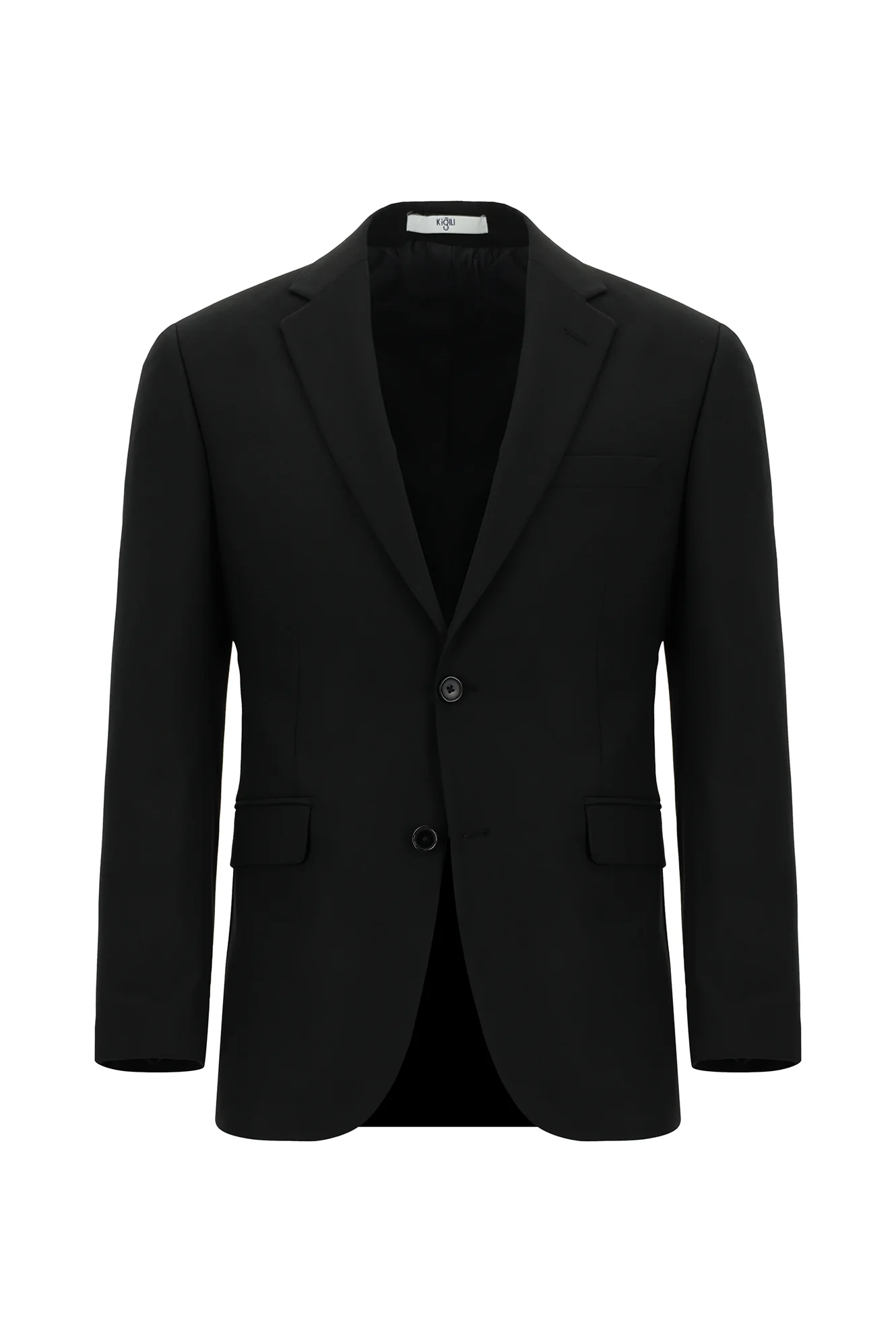 Siyah 6 Drop Regular Fit Standart Kesim Yünlü Takım Elbise - Image 2
