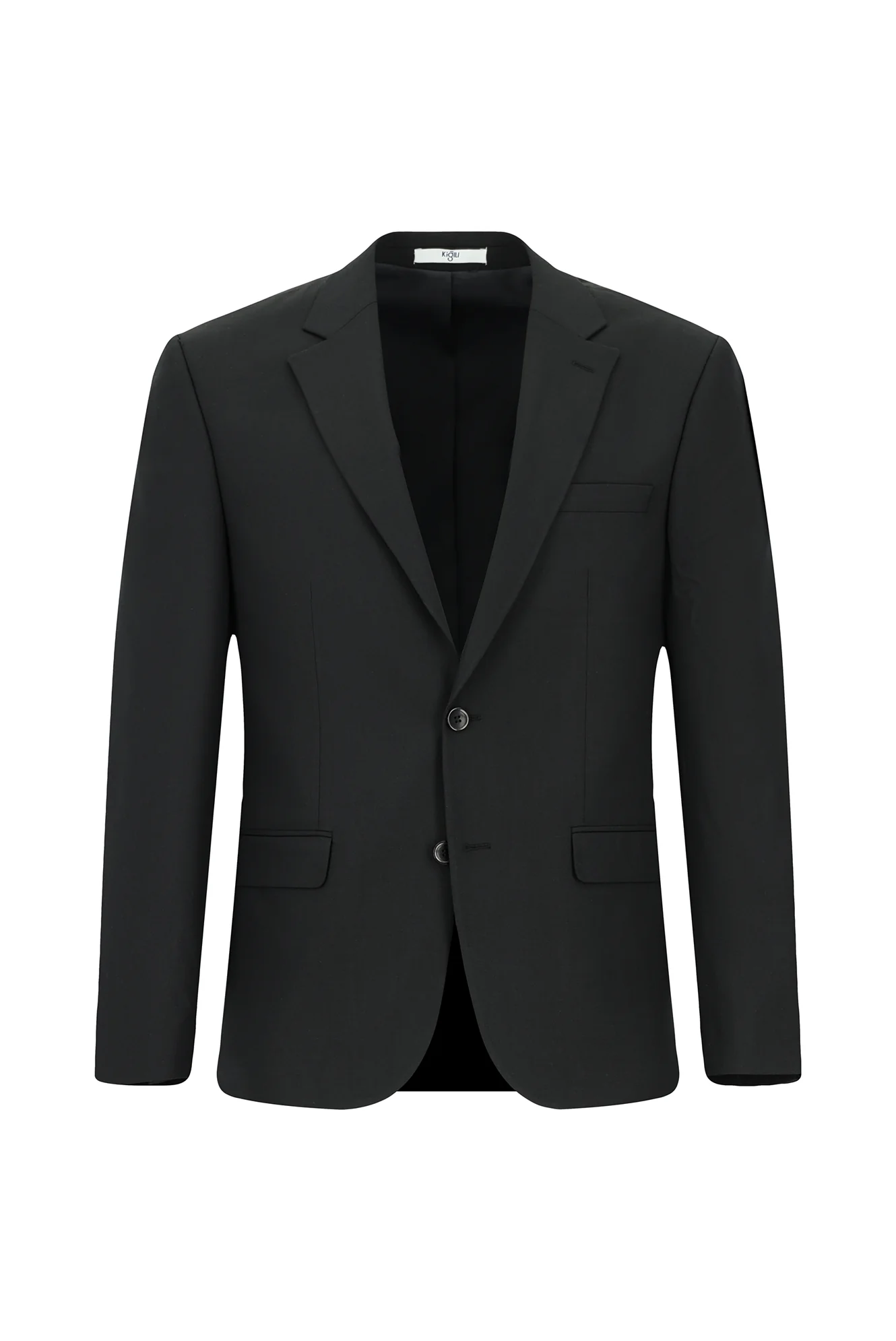 Siyah 6 Drop Regular Fit Standart Kesim Yünlü Takım Elbise - Image 2