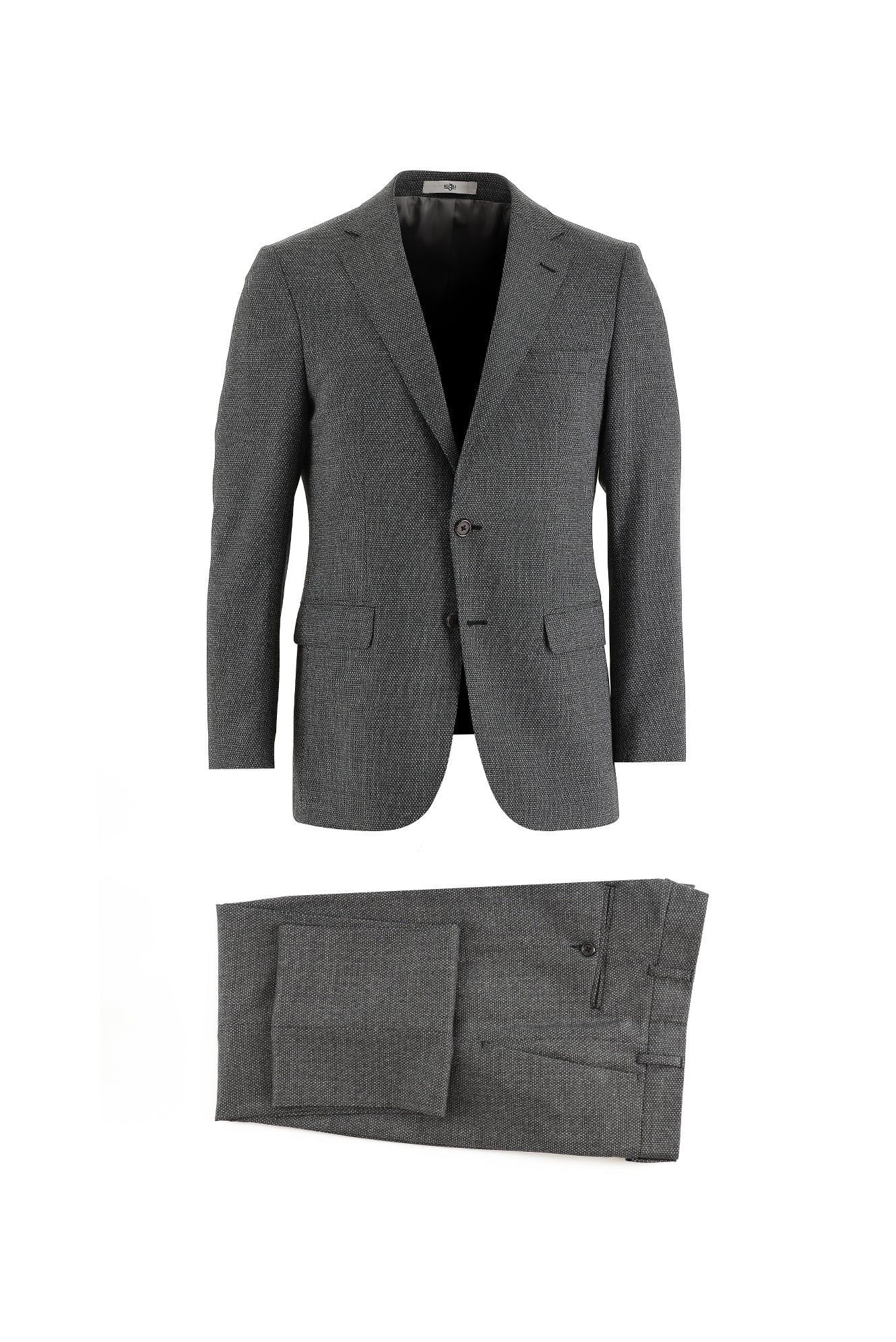 Siyah 6 Drop Regular Fit Standart Kesim Yünlü Kuşgözü Takım Elbise