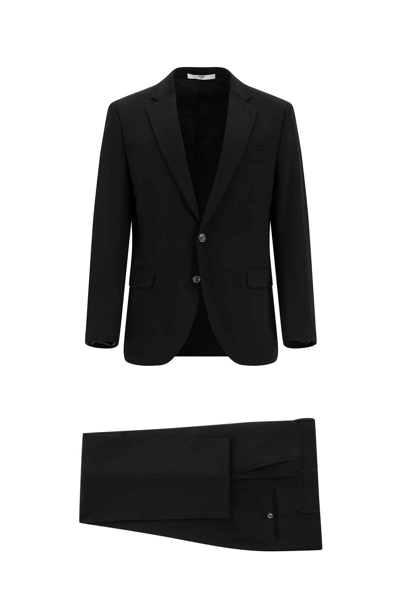 Siyah 8 Drop Long Slim Fit Uzun Dar Kesim Takım Elbise