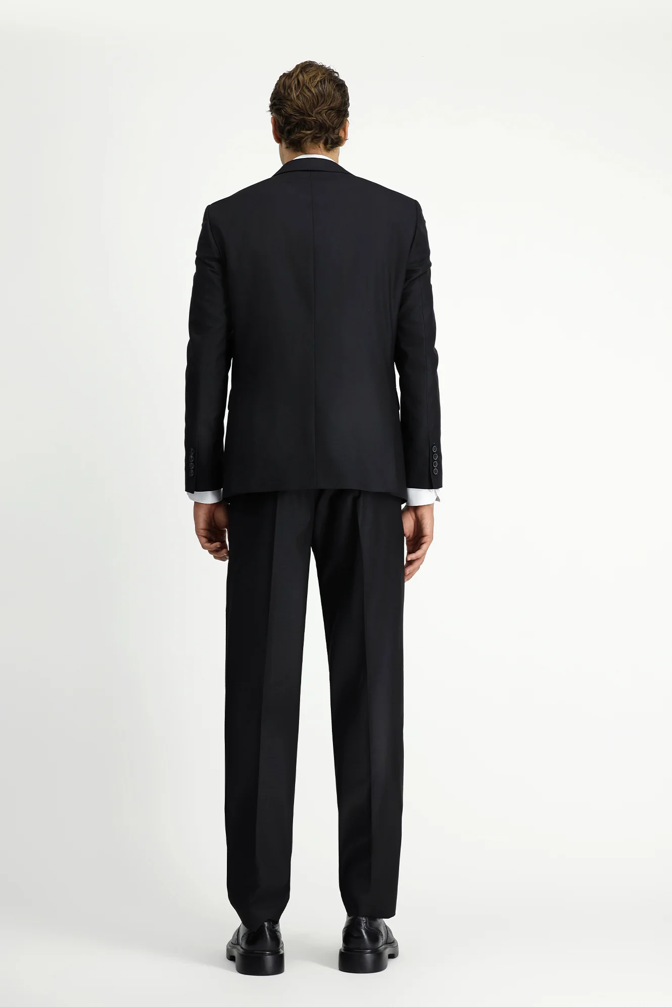 Siyah 8 Drop Long Slim Fit Uzun Dar Kesim Mono Yaka Takım Elbise - Image 7