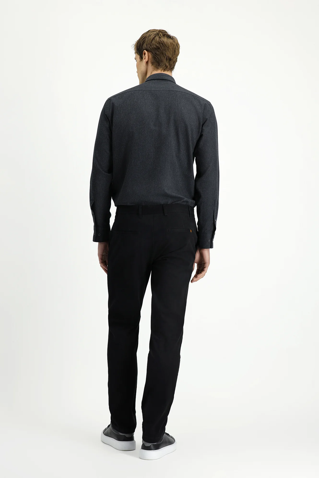 Siyah Slim Fit Dar Kesim Likralı Kanvas / Chino Pantolon - Image 4