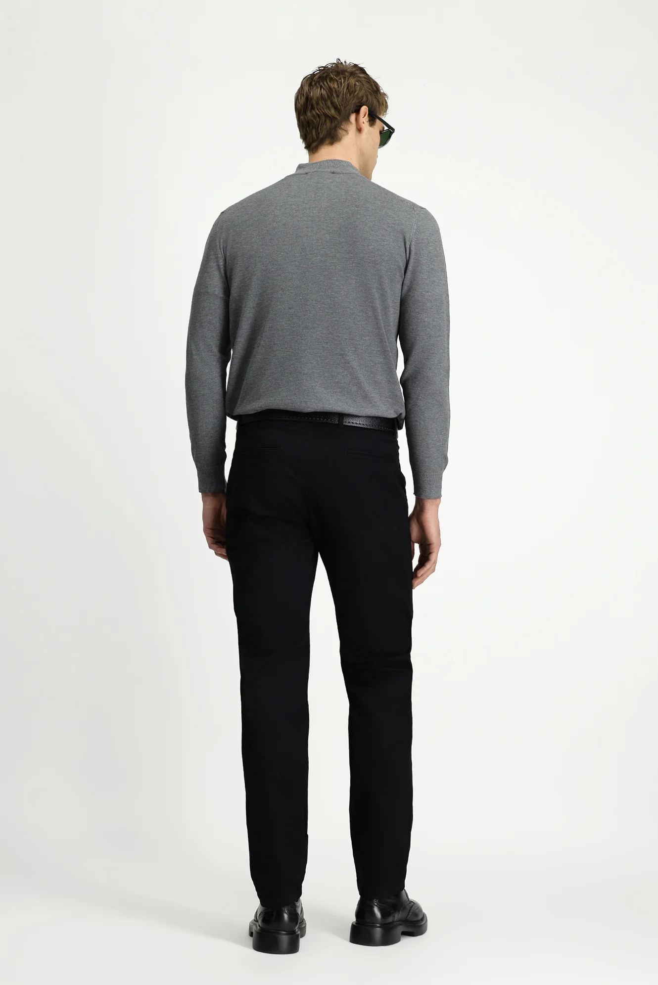 Siyah Relaxed Fit Rahat Kesim Yandan Cep Likralı Kanvas / Chino Pantolon - Image 6