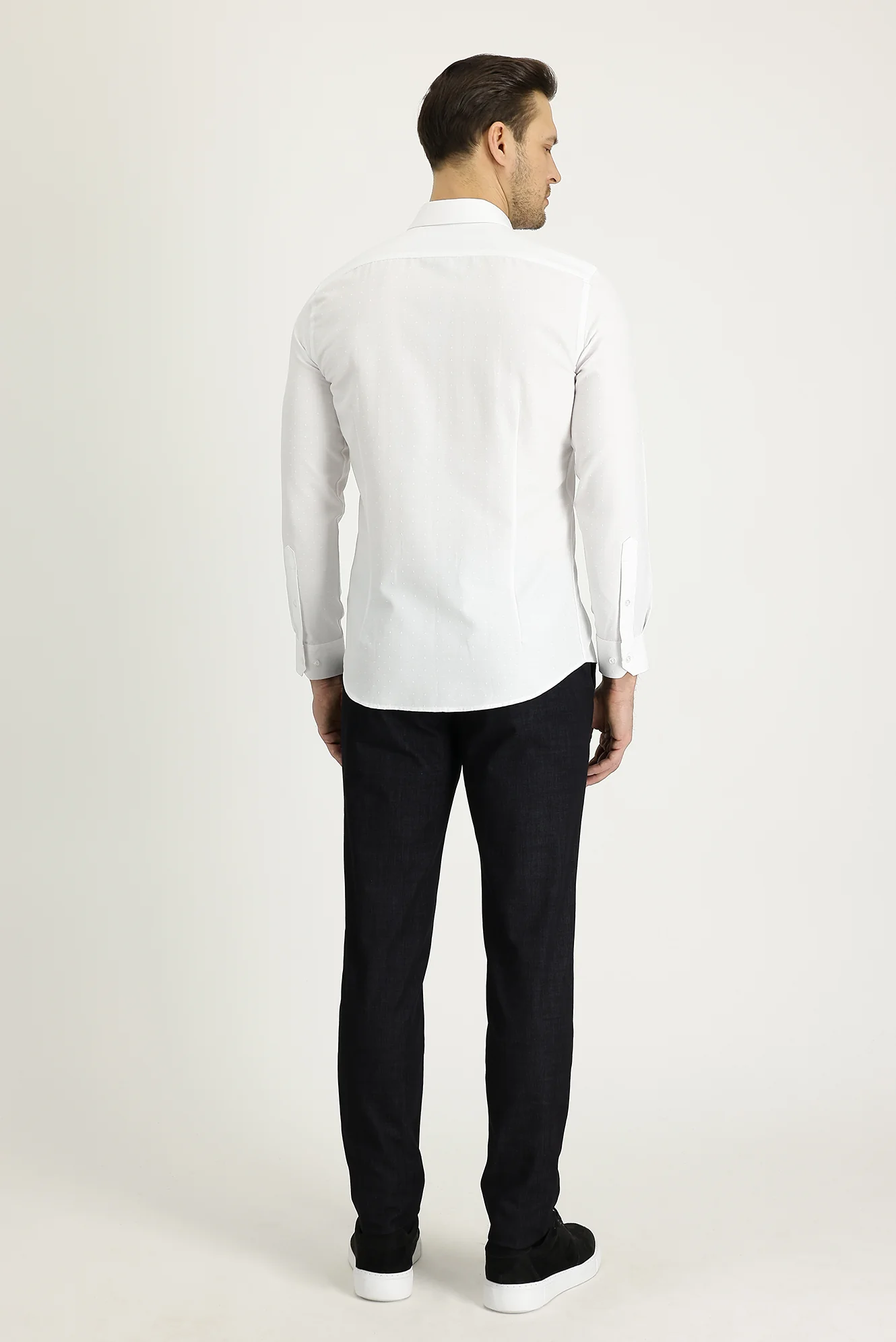 Siyah Relaxed Fit Rahat Kesim Denim Look Pantolon - Image 3