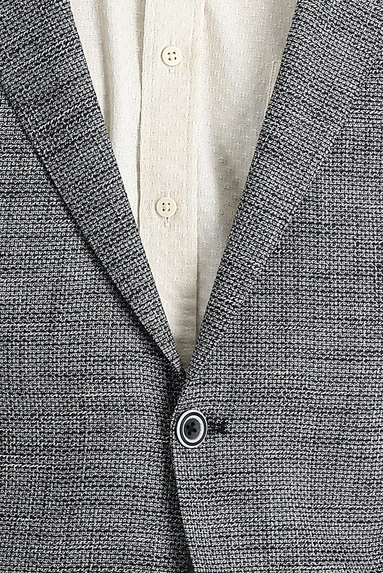 Siyah 4 Drop Relaxed Fit Rahat Kesim Desenli Ceket - Image 4