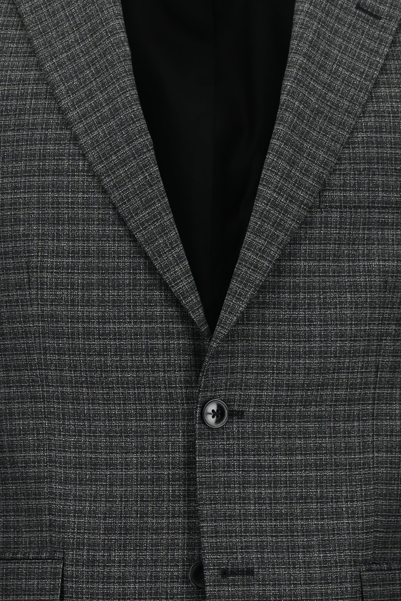 Siyah 4 Drop Relaxed Fit Rahat Kesim Desenli Takım Elbise - Image 4