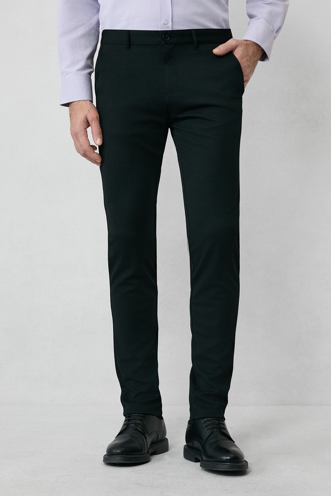 Siyah Relaxed Fit Rahat Kesim 4 Mevsim Esnek Chino Spor Pantolon - Image 3