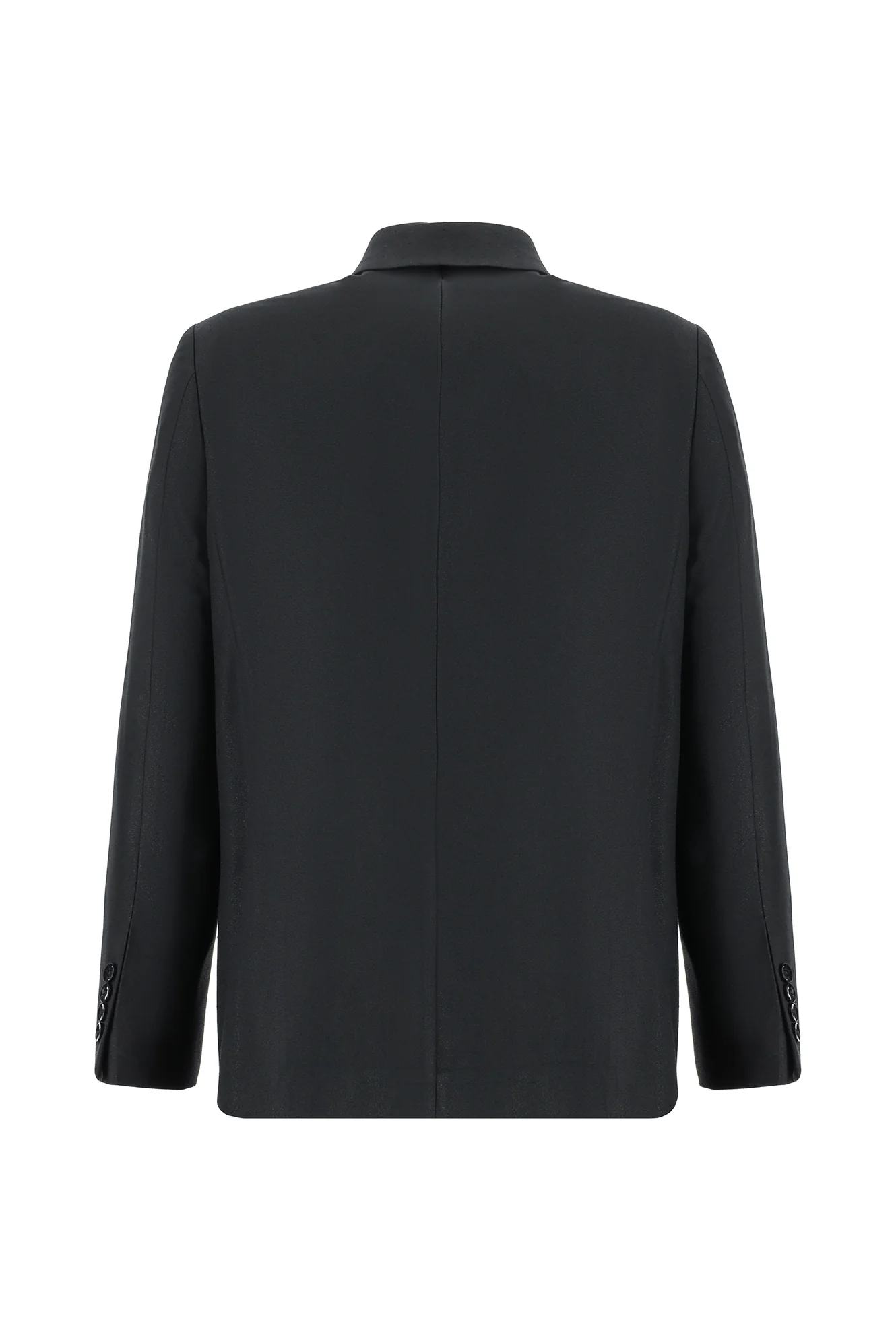 Siyah 4 Drop Relaxed Fit Rahat Kesim Klasik Desenli Ceket - Image 2