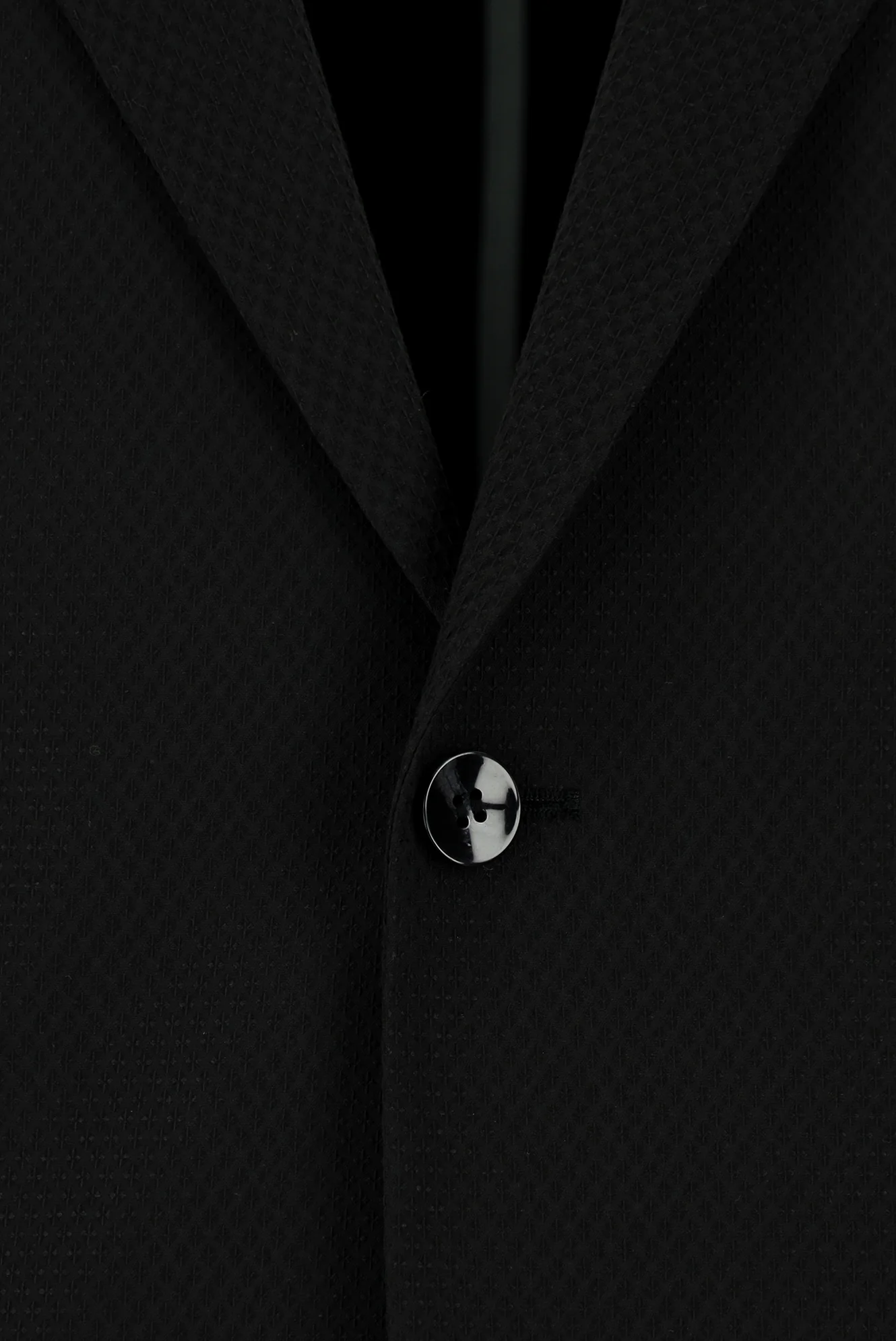 Siyah 4 Drop Relaxed Fit Rahat Kesim Klasik Desenli Gofre Ceket - Image 3
