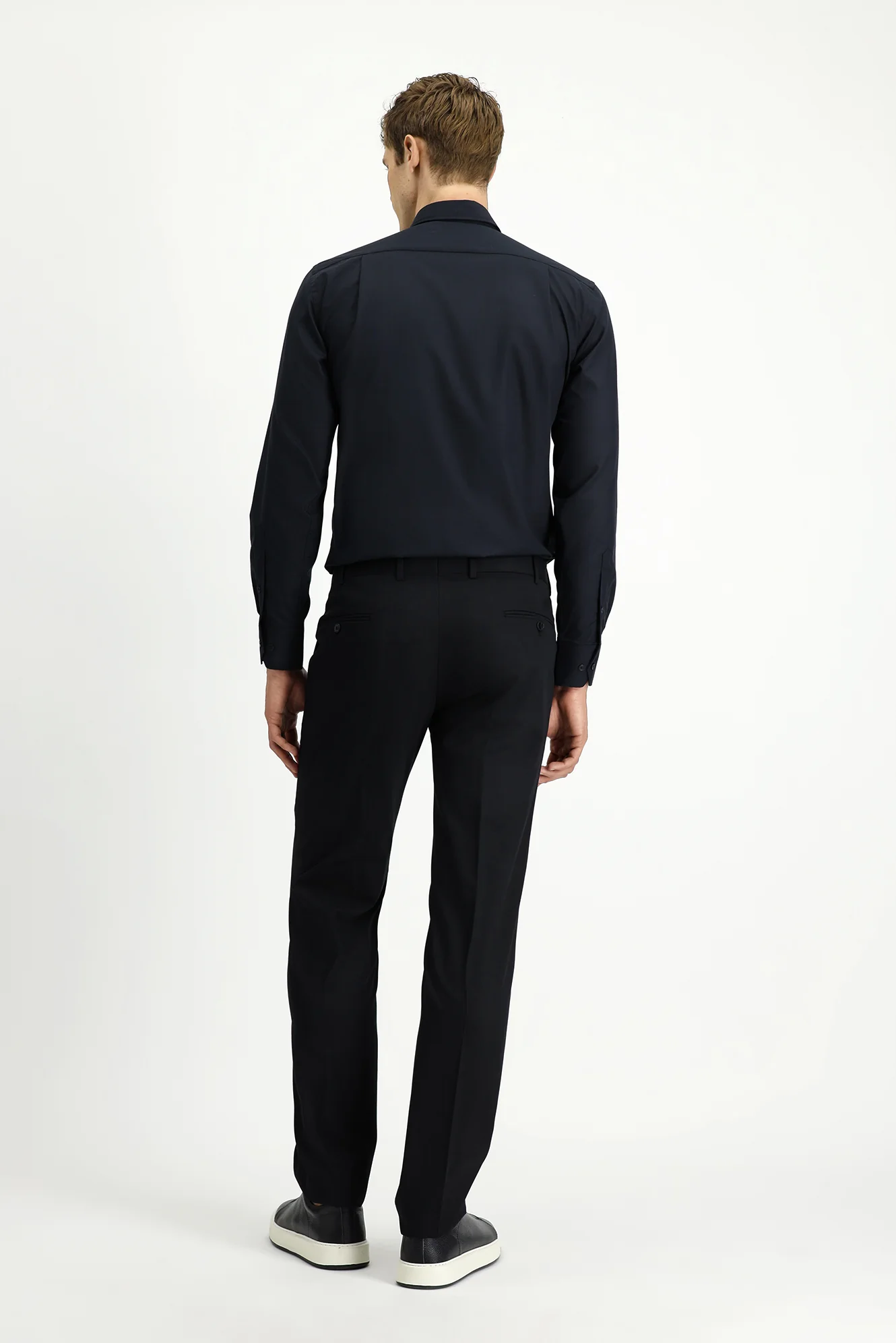 Siyah 4 Drop Relaxed Fit Rahat Kesim Klasik Kumaş Pantolon - Image 4
