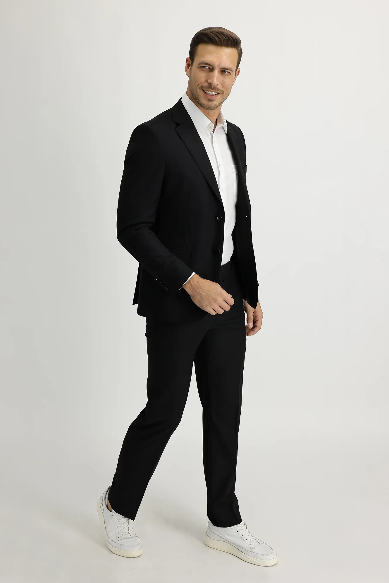 Siyah 4 Drop Relaxed Fit Rahat Kesim Takım Elbise - Image 3
