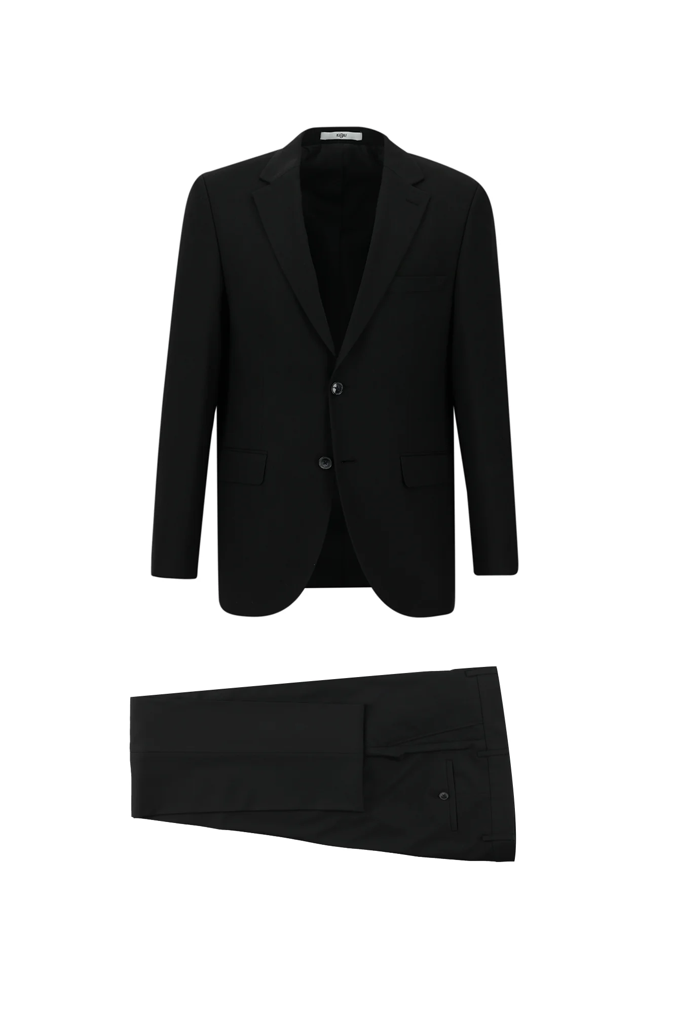 Siyah 4 Drop Relaxed Fit Rahat Kesim Takım Elbise