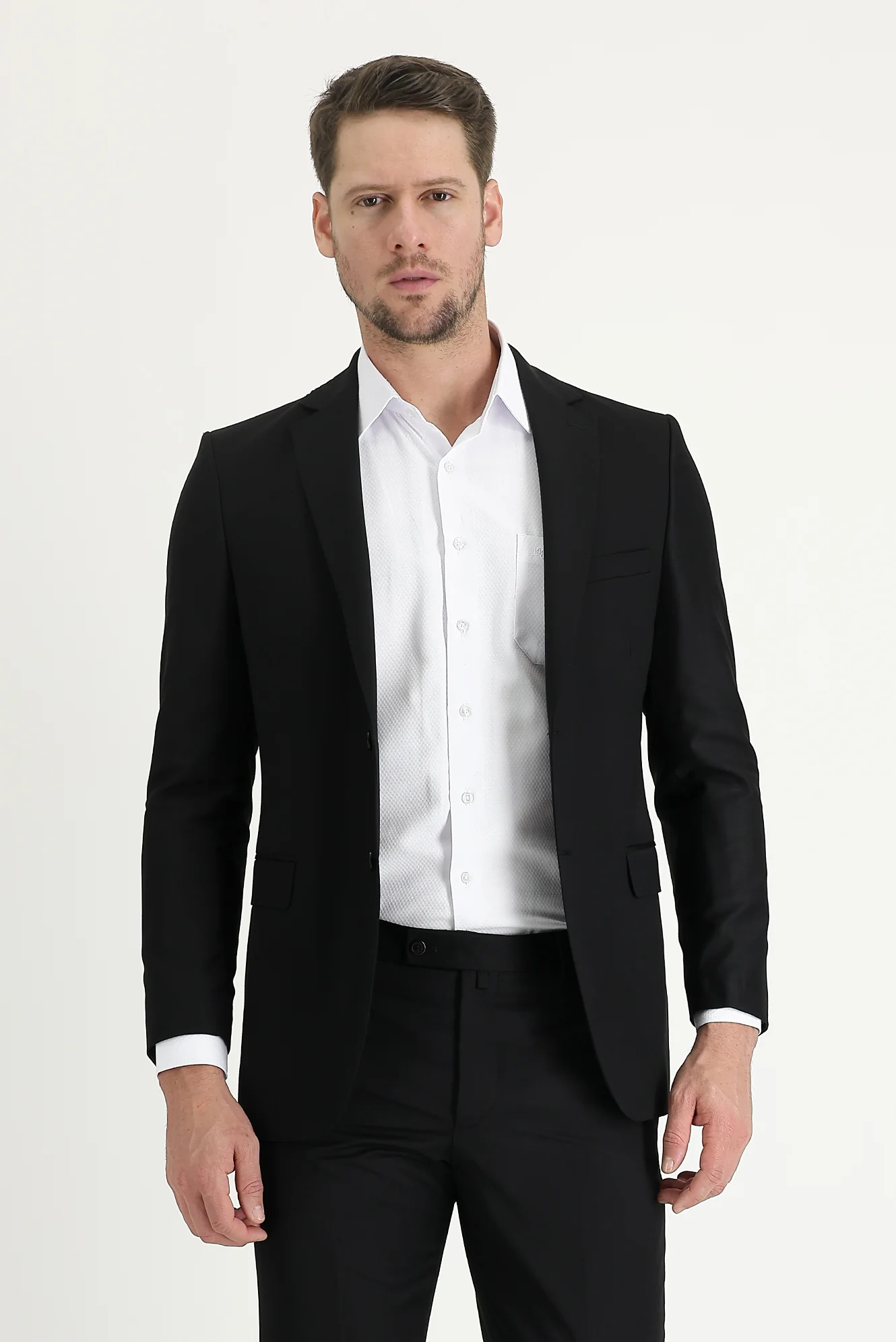 Siyah 4 Drop Relaxed Fit Rahat Kesim Takım Elbise - Image 2