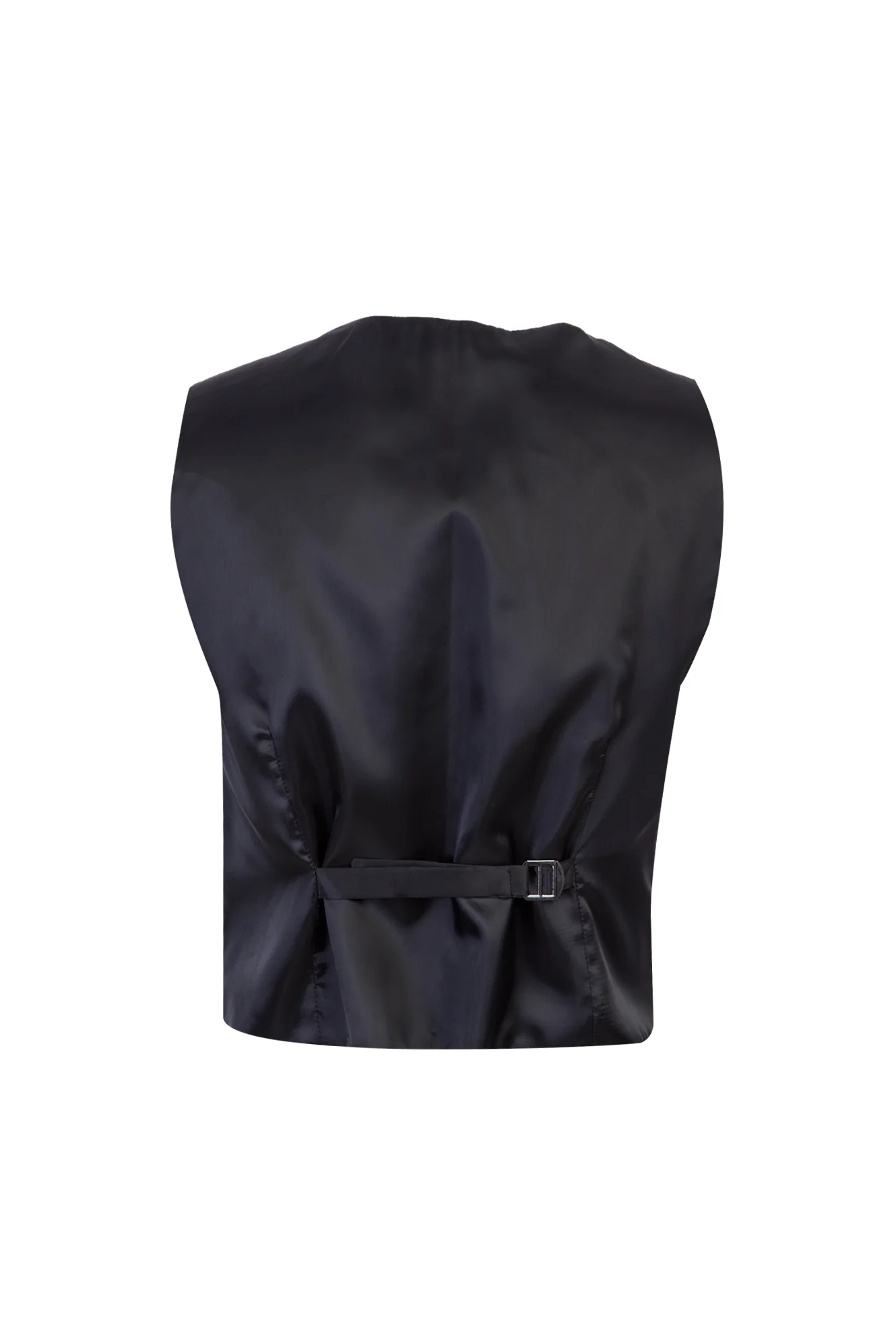 Siyah 4 Drop Relaxed Fit Rahat Kesim Yelekli Takım Elbise - Image 6
