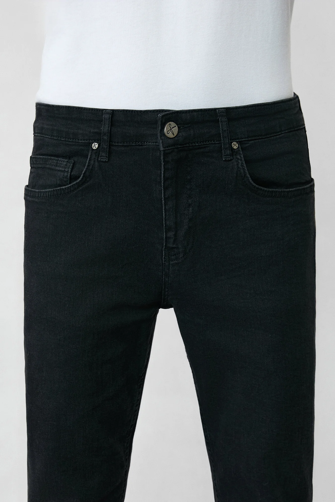 Siyah Relaxed Fit Rahat Kesim Pamuklu Likralı Esnek 4 Mevsim Denim Pantolon - Image 5