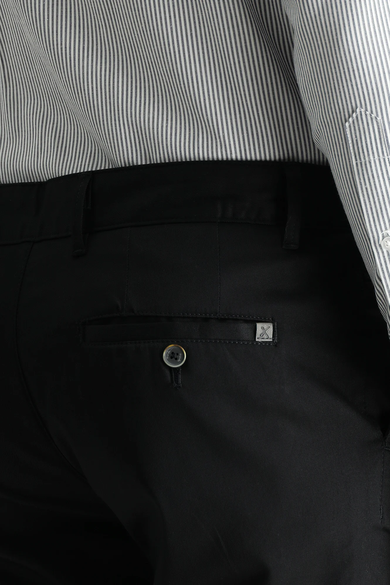 Siyah Relaxed Fit Rahat Kesim Likralı Kanvas / Chino Pantolon - Image 5
