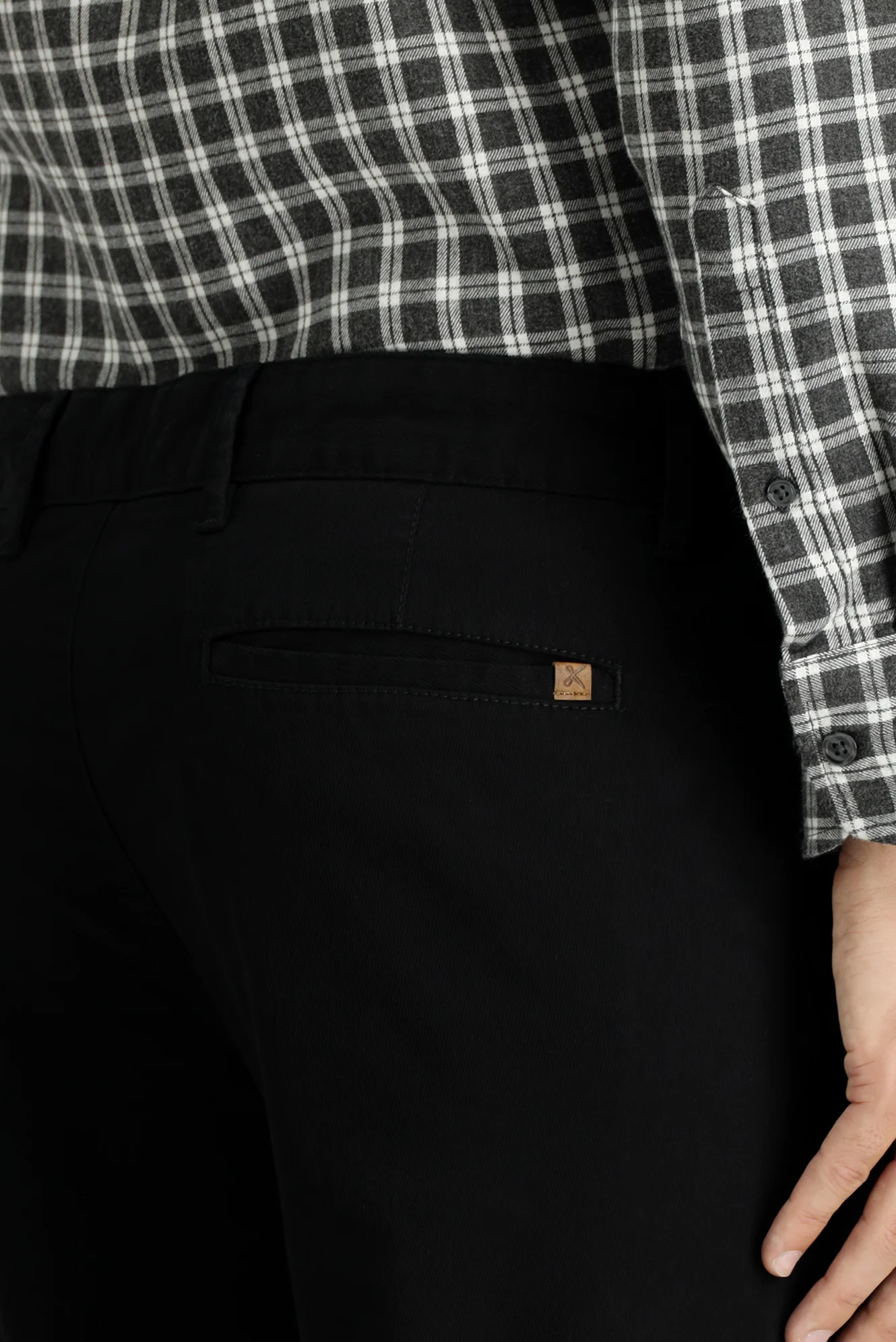 Siyah Relaxed Fit Rahat Kesim Likralı Kanvas / Chino Pantolon - Image 5