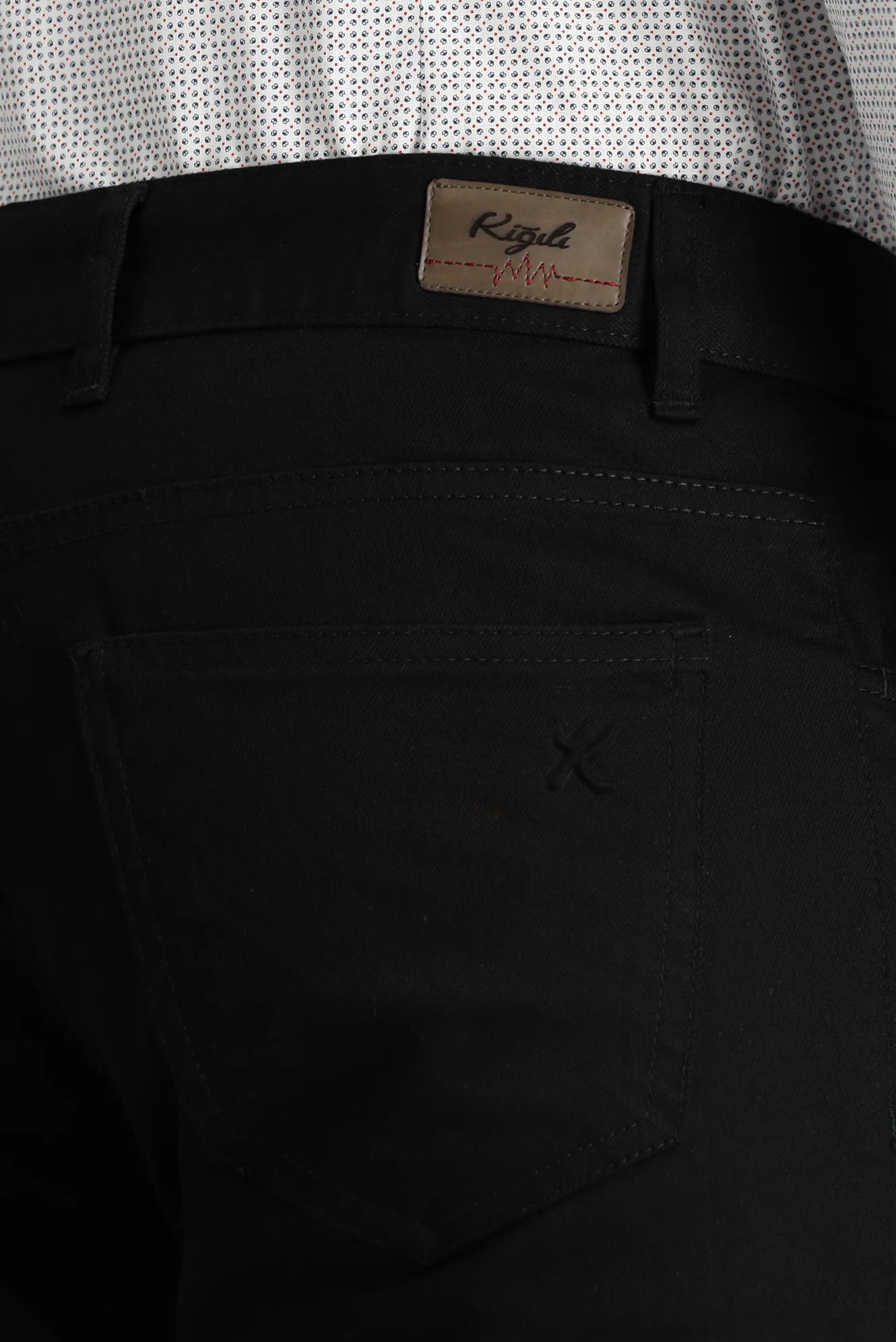 Siyah Relaxed Fit Rahat Kesim Likralı Kanvas / Chino Pantolon - Image 5