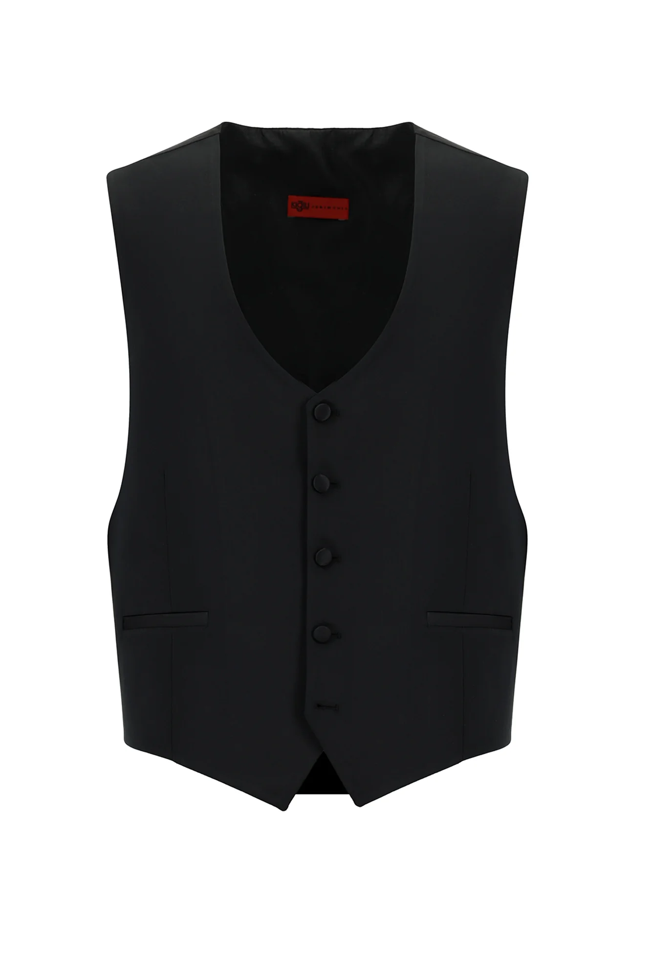 Siyah 4 Drop Relaxed Fit Rahat Kesim Şal Yaka Yünlü Yelekli Smokin & Damatlık - Image 4
