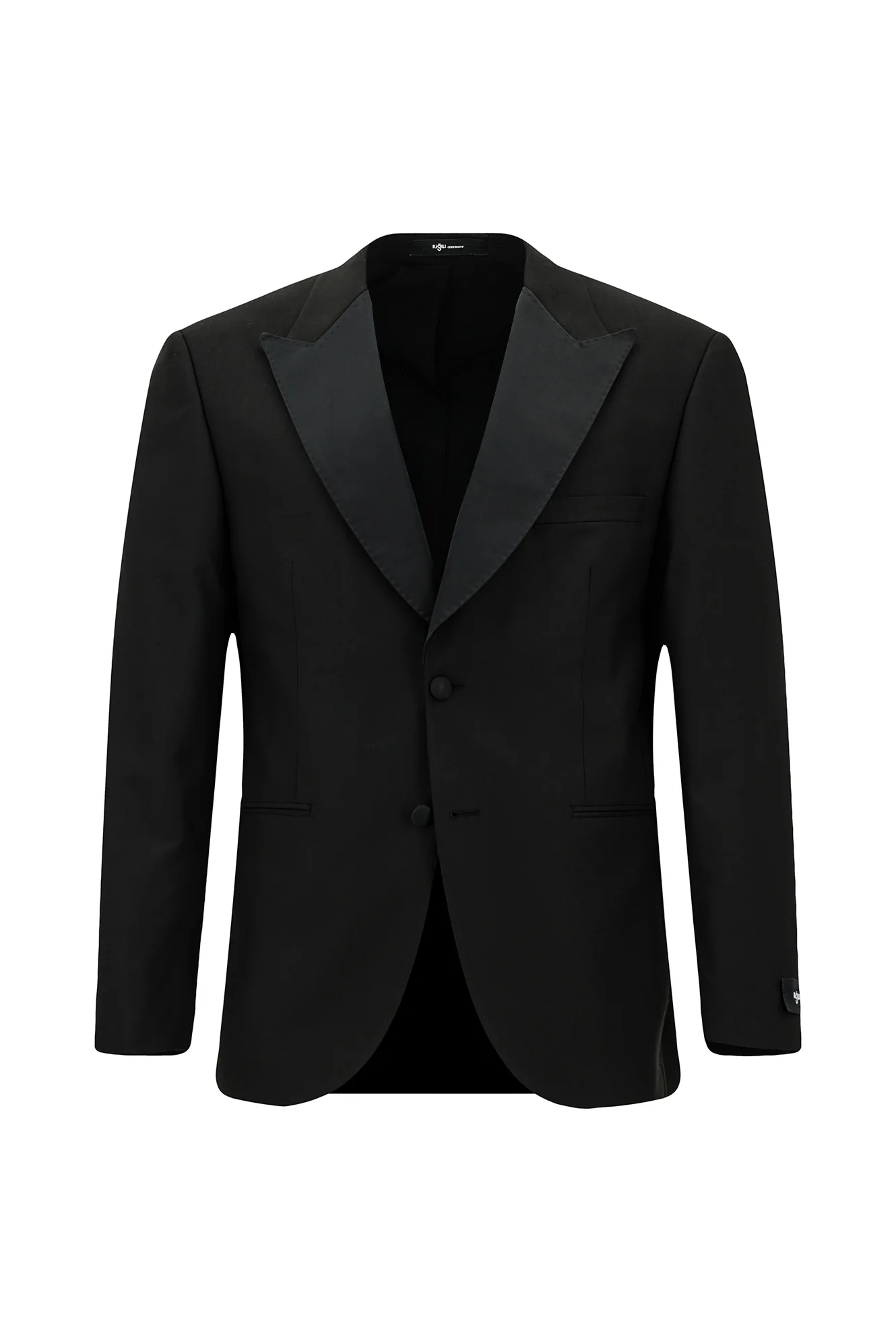 Siyah 4 Drop Relaxed Fit Rahat Kesim Sivri Yaka Smokin & Damatlık - Image 2