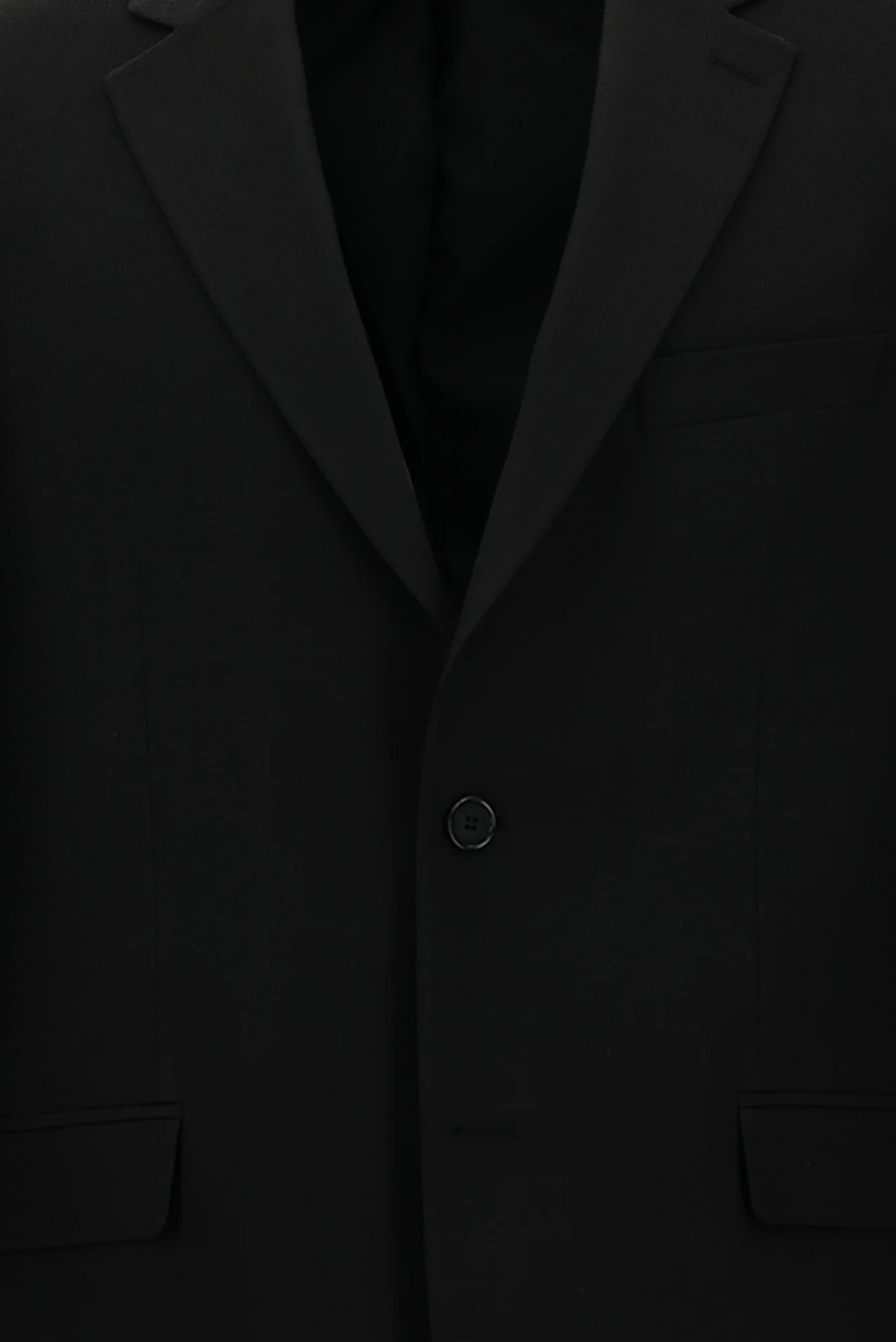 Siyah 4 Drop Relaxed Fit Rahat Kesim Yünlü Klasik Desenli Ceket - Image 3