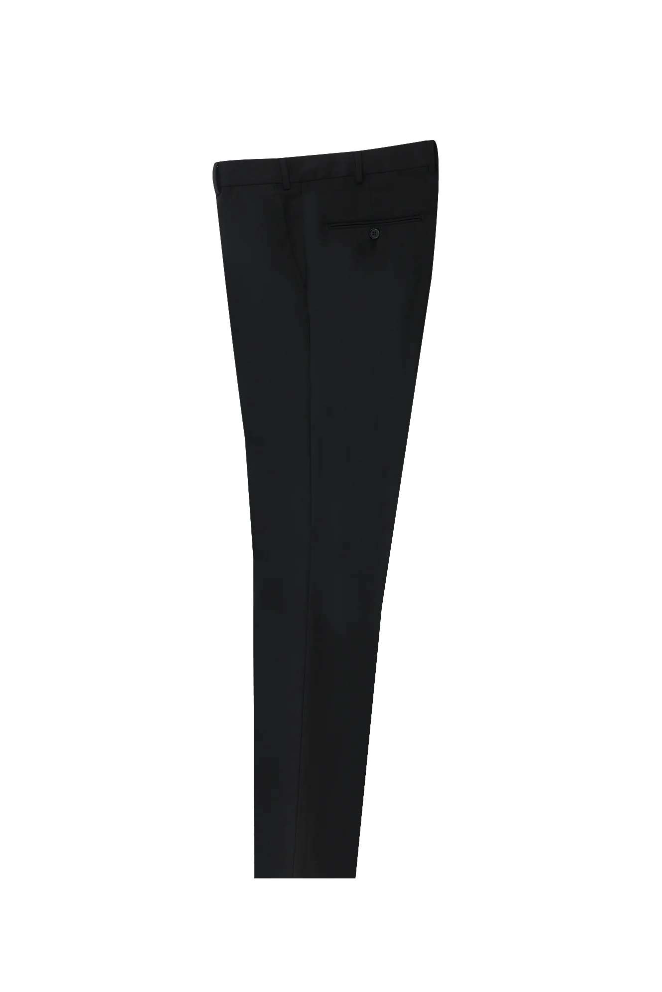 Siyah 4 Drop Relaxed Fit Rahat Kesim Yünlü Klasik Kumaş Pantolon