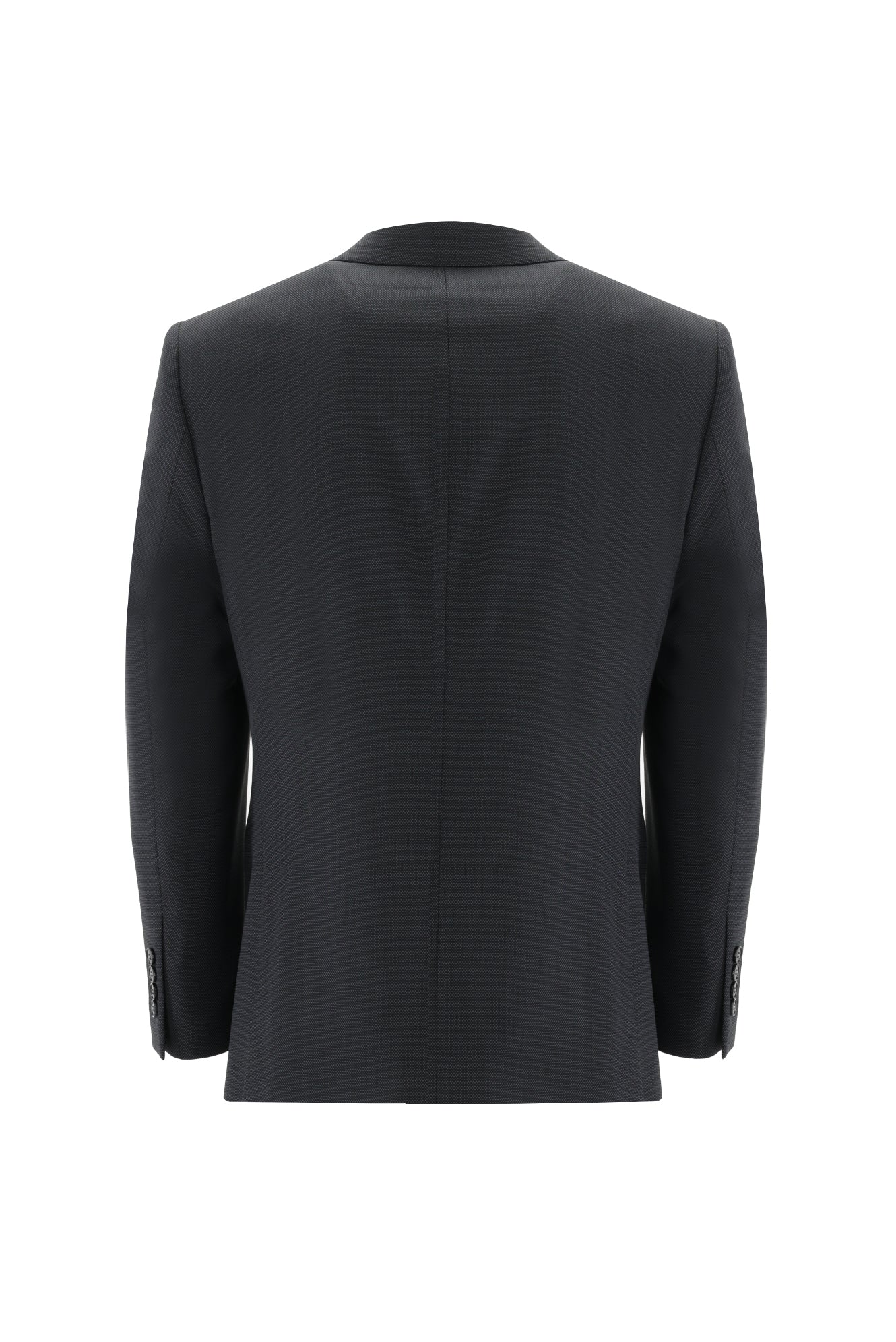 Siyah 4 Drop Relaxed Fit Rahat Kesim Yünlü Kuşgözü Takım Elbise - Image 3