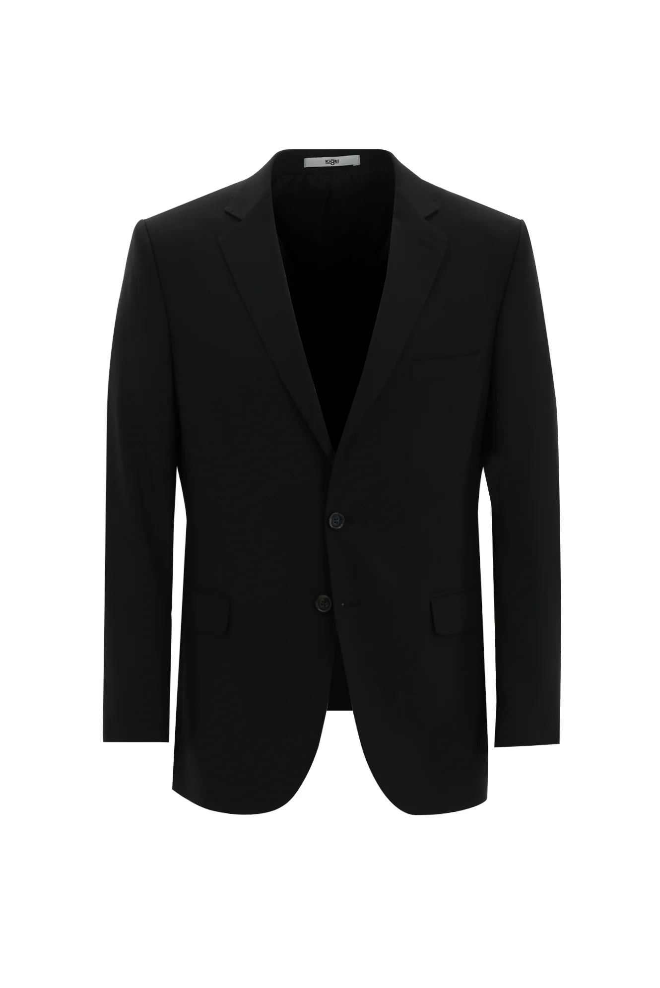Siyah 4 Drop Relaxed Fit Rahat Kesim Yünlü Takım Elbise - Image 2
