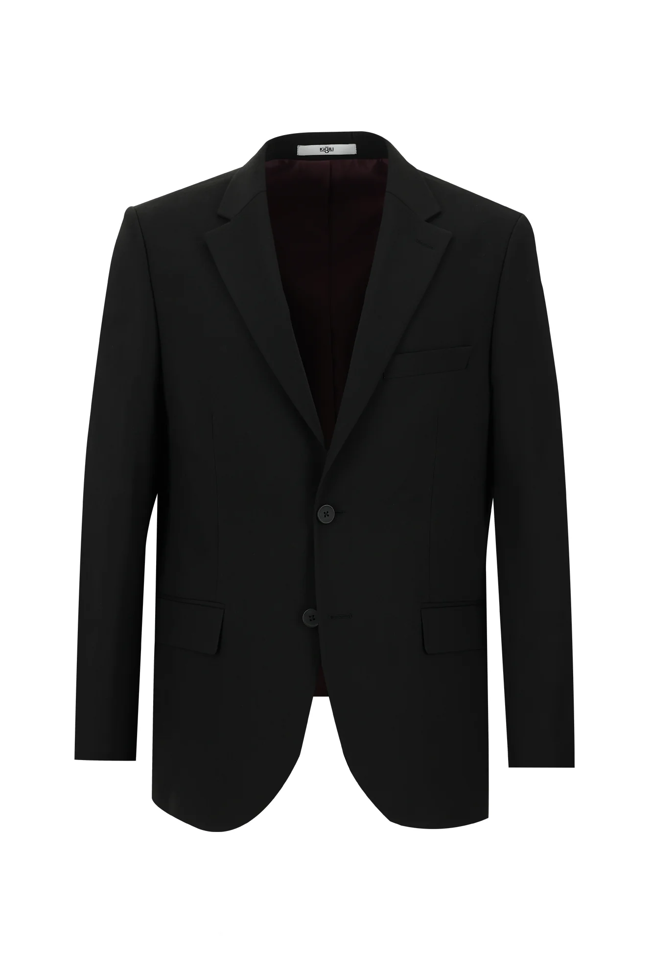 Siyah 4 Drop Relaxed Fit Rahat Kesim Yünlü Takım Elbise - Image 2