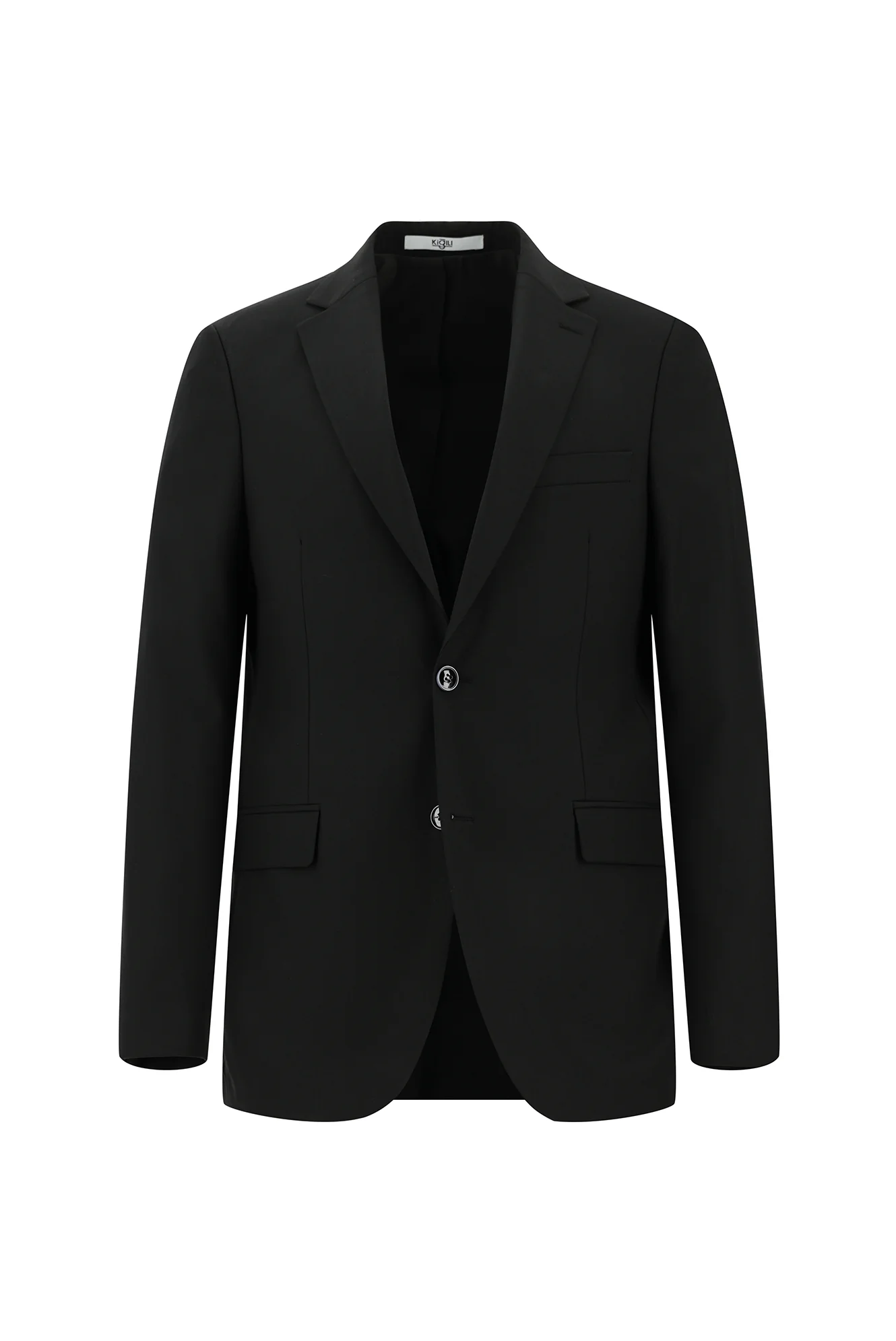 Siyah 4 Drop Relaxed Fit Rahat Kesim Yünlü Takım Elbise - Image 2