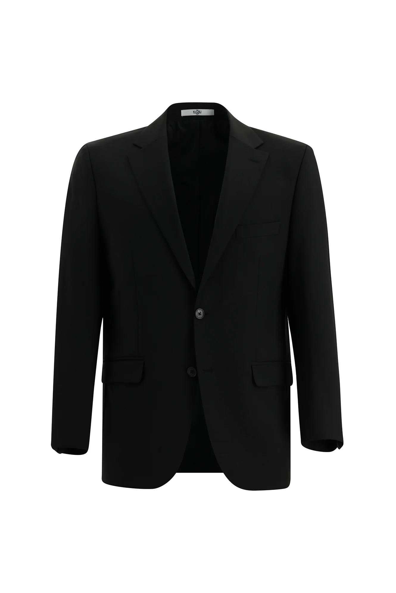 Siyah 4 Drop Relaxed Fit Rahat Kesim Yünlü Takım Elbise - Image 2