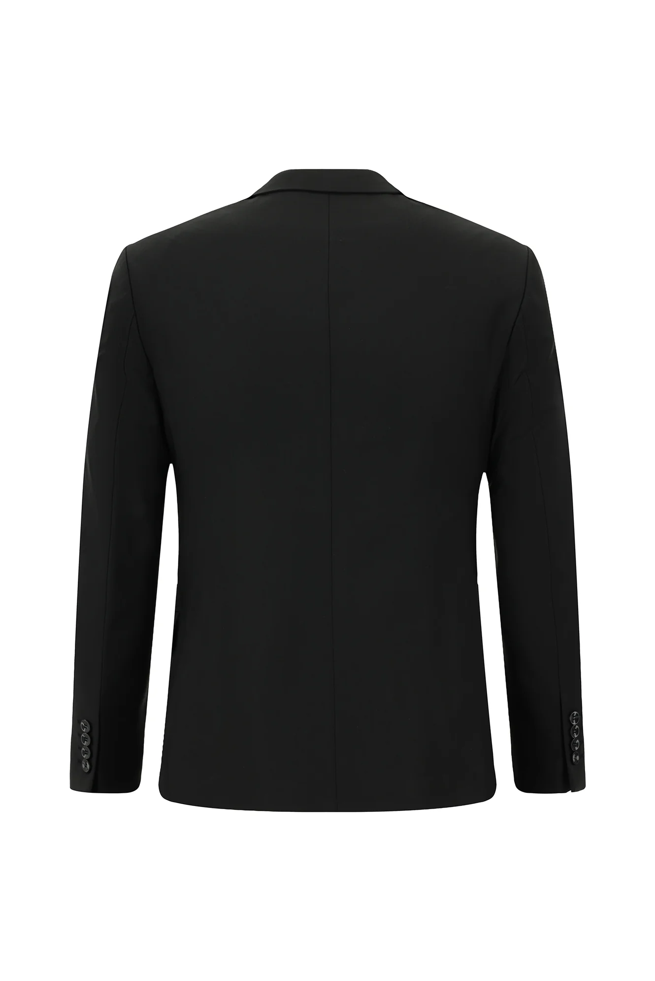 Siyah 4 Drop Relaxed Fit Rahat Kesim Mono Yaka Yünlü Takım Elbise - Image 3