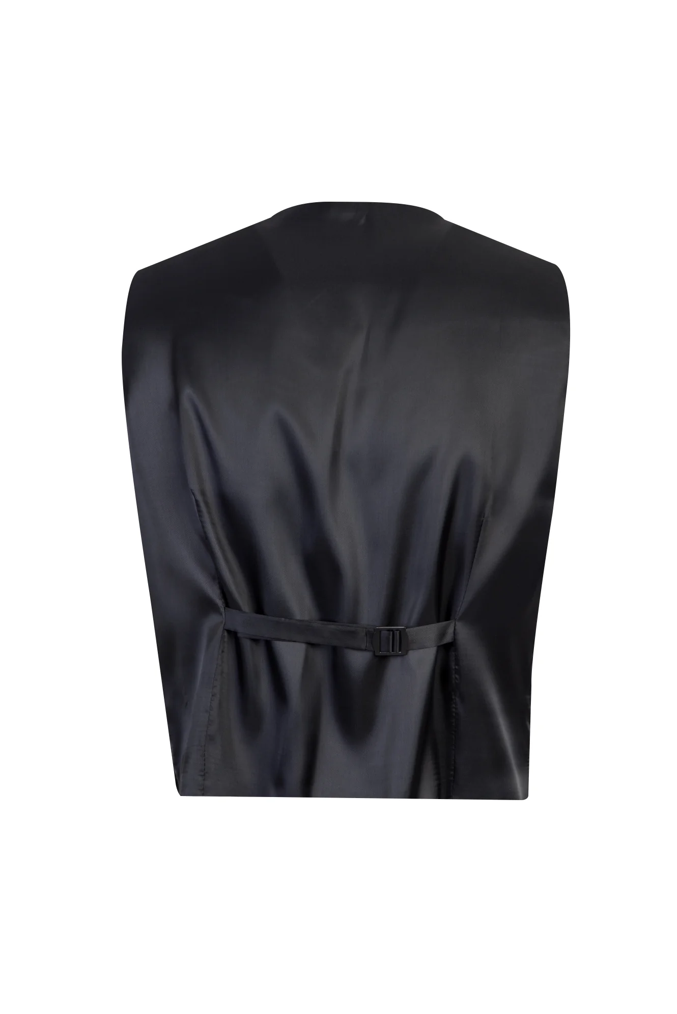 Siyah 4 Drop Relaxed Fit Rahat Kesim Yünlü Yelekli Takım Elbise - Image 5