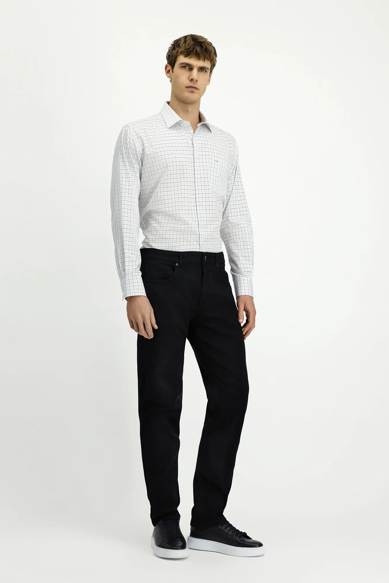 Siyah Regular Fit Standart Kesim Likralı Kanvas / Chino Pantolon - Image 3