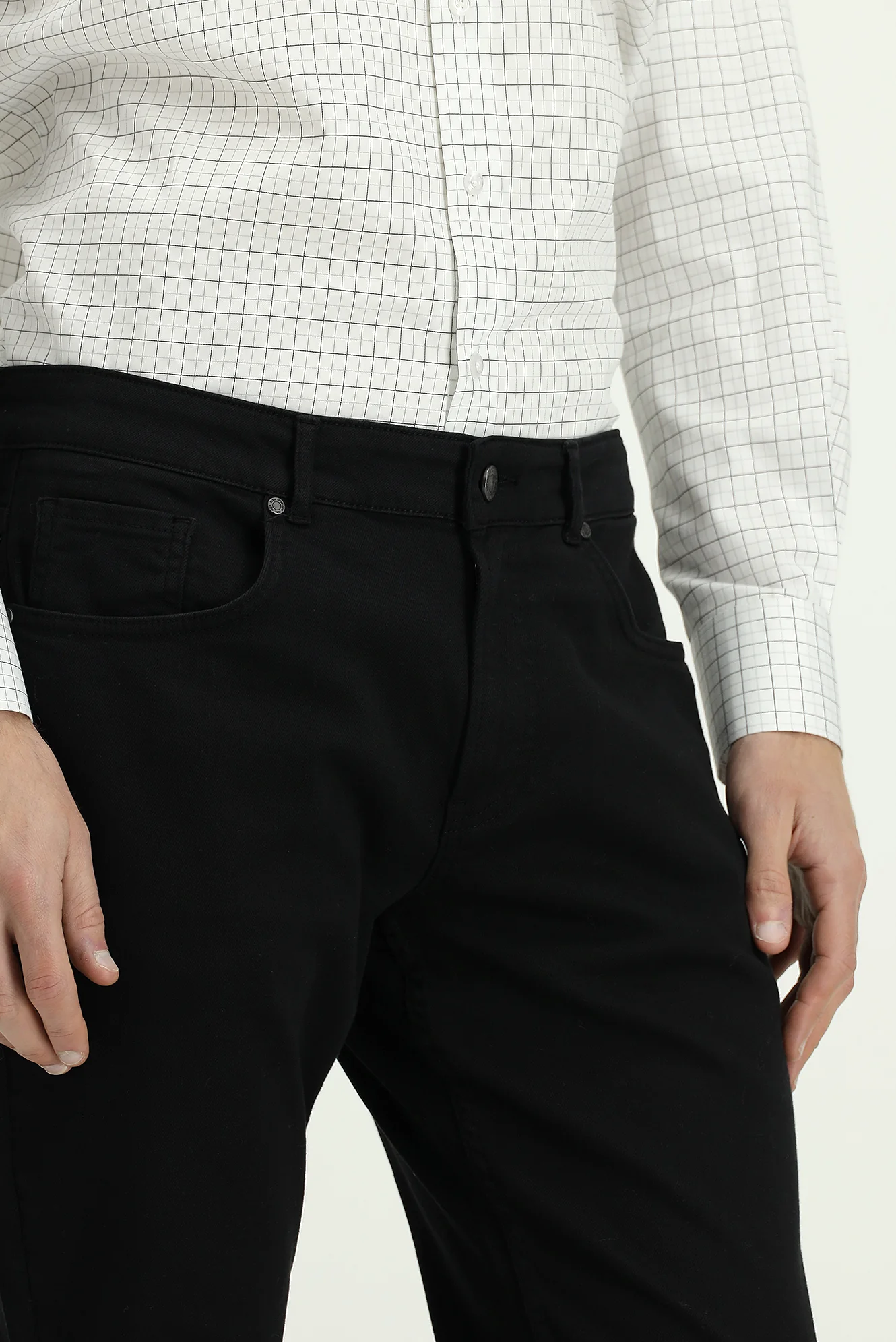Siyah Regular Fit Standart Kesim Likralı Kanvas / Chino Pantolon - Image 5