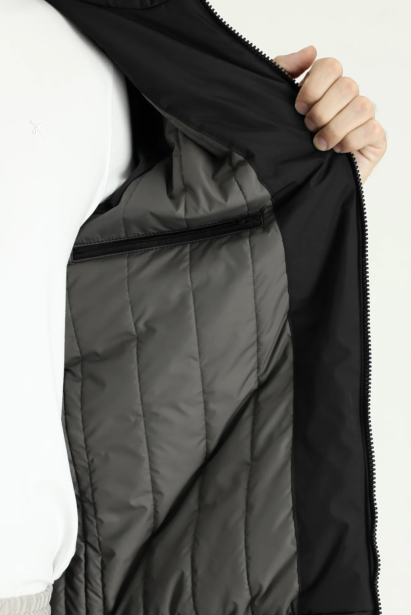 Siyah Ribanalı Mevsimlik Spor Bomber Ceket Mont - Image 7