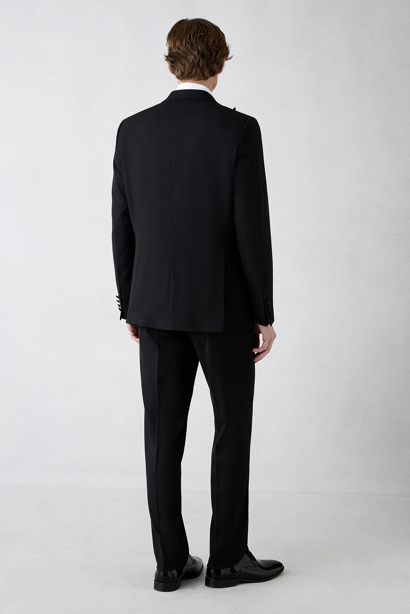 Siyah 7 Drop Slim Fit Dar Kesim Sivri Yaka Smokin & Damatlık - Image 7