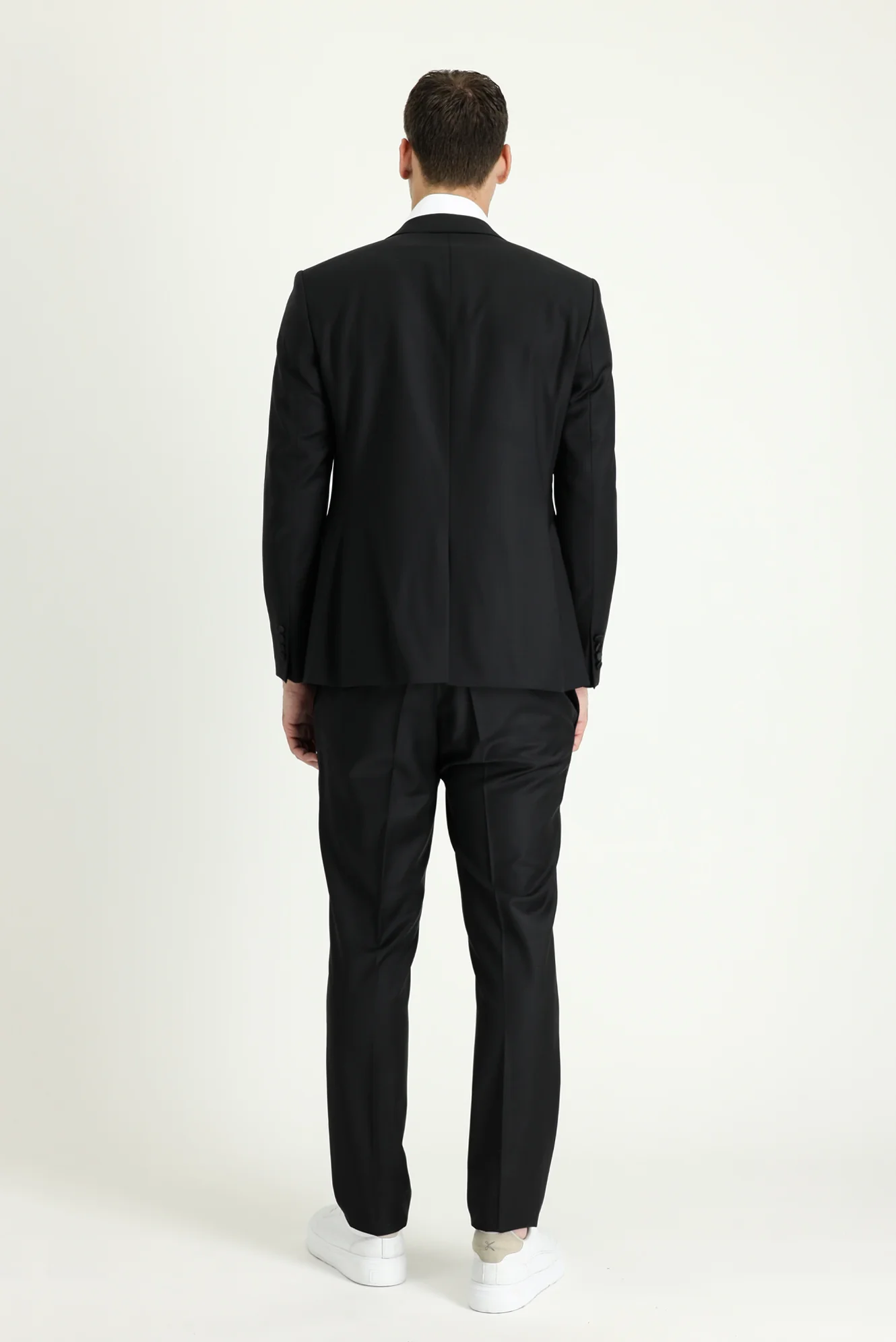 Siyah 7 Drop Super Slim Fit Eksra Dar Kesim Sivri Yaka Smokin & Damatlık - Image 4