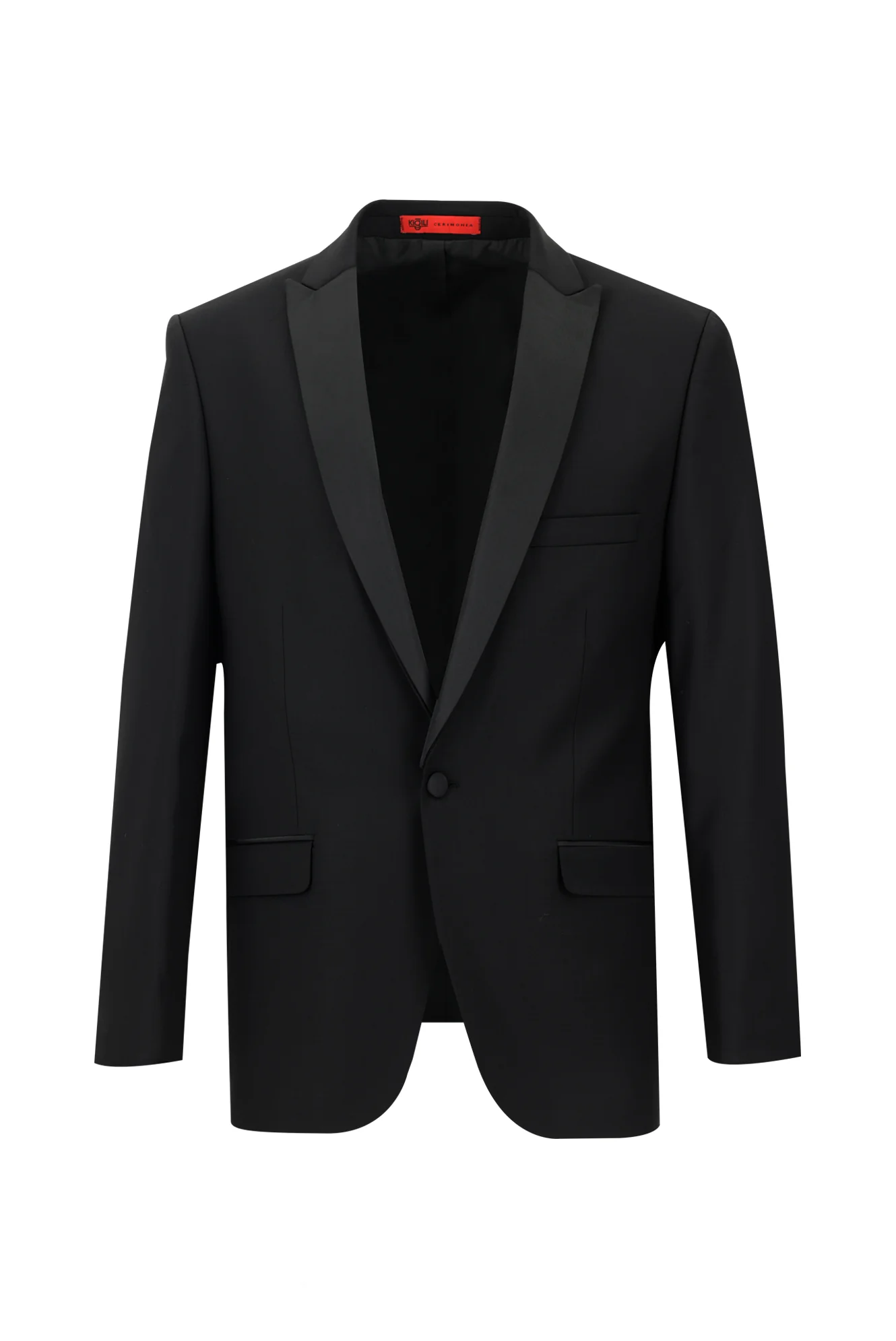 Siyah 4 Drop Relaxed Fit Rahat Kesim Sivri Yaka Smokin & Damatlık - Image 2