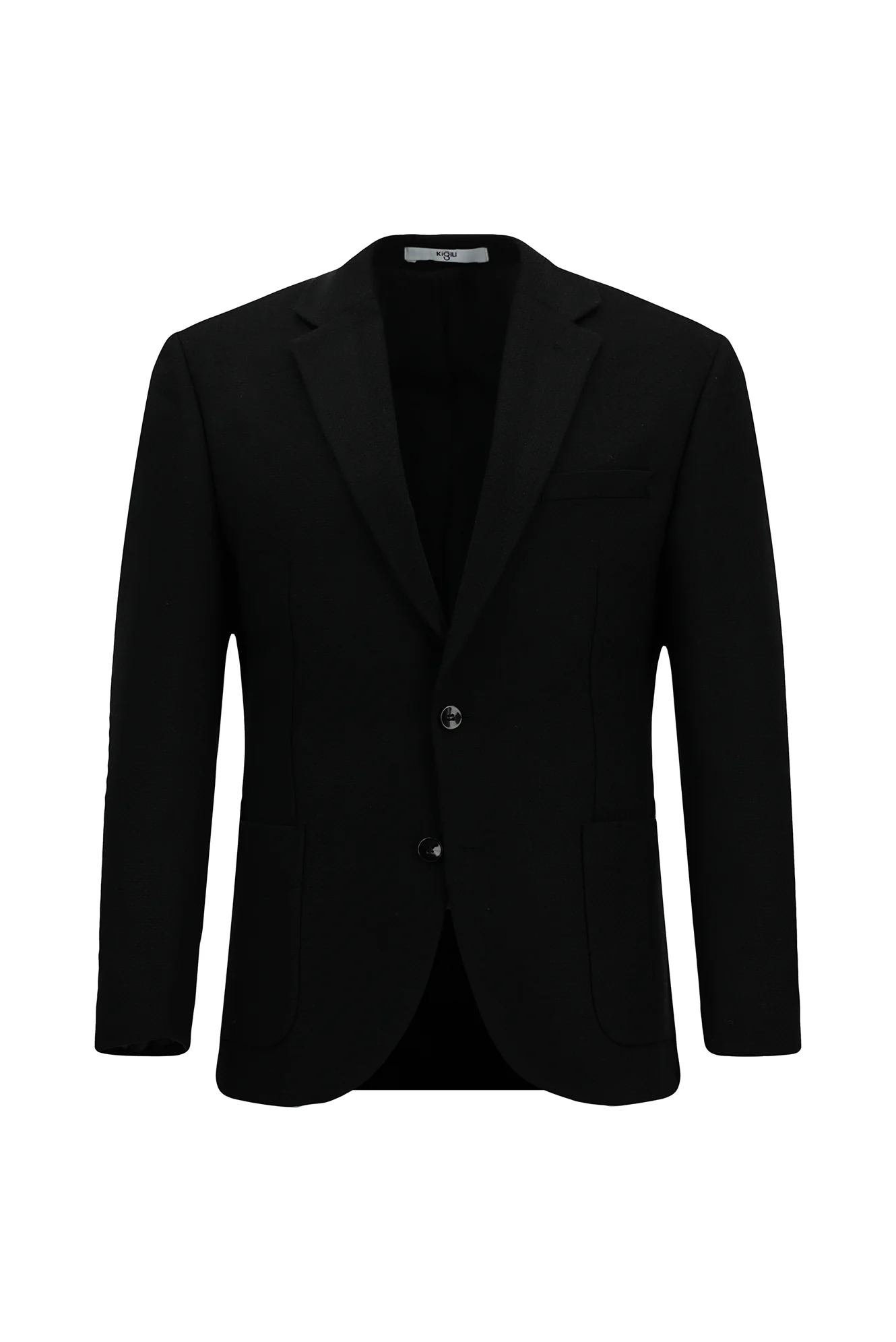 Siyah 7 Drop Slim Fit Dar Kesim Desenli Spor Yünlü Ceket - Image 8