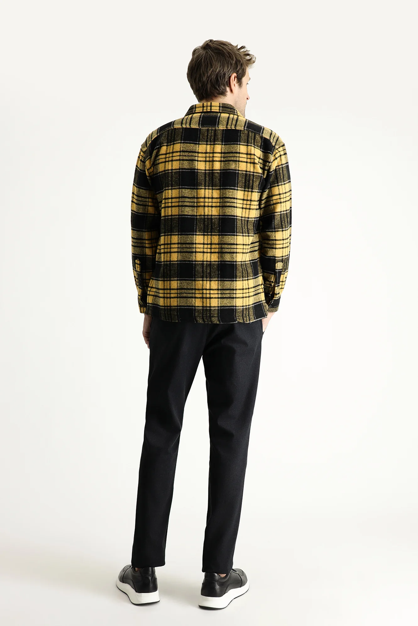 Siyah Slim Fit Dar Kesim Beli Lastikli Likralı Kanvas / Chino Pantolon - Image 3