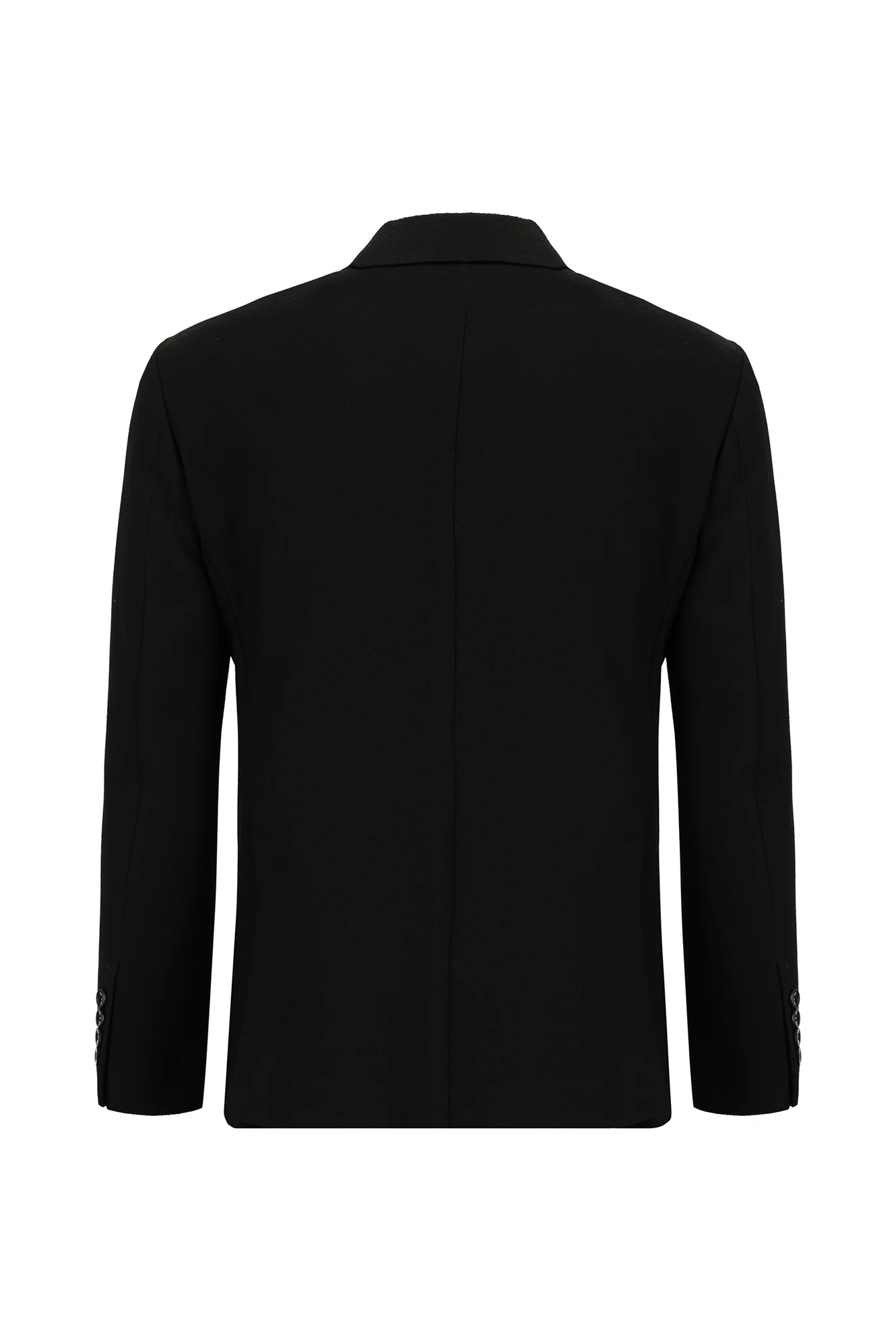 Siyah 7 Drop Slim Fit Dar Kesim Çizgili Beli Lastikli İpli Takım Elbise - Image 3