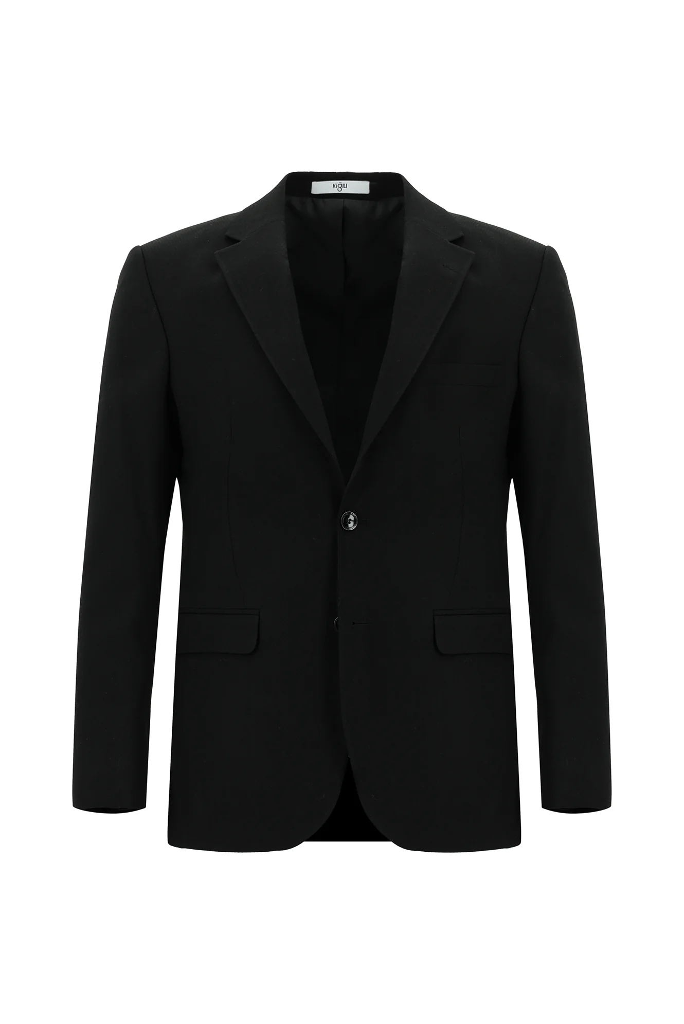 Siyah 7 Drop Slim Fit Dar Kesim Desenli Klasik Ceket - Image 7