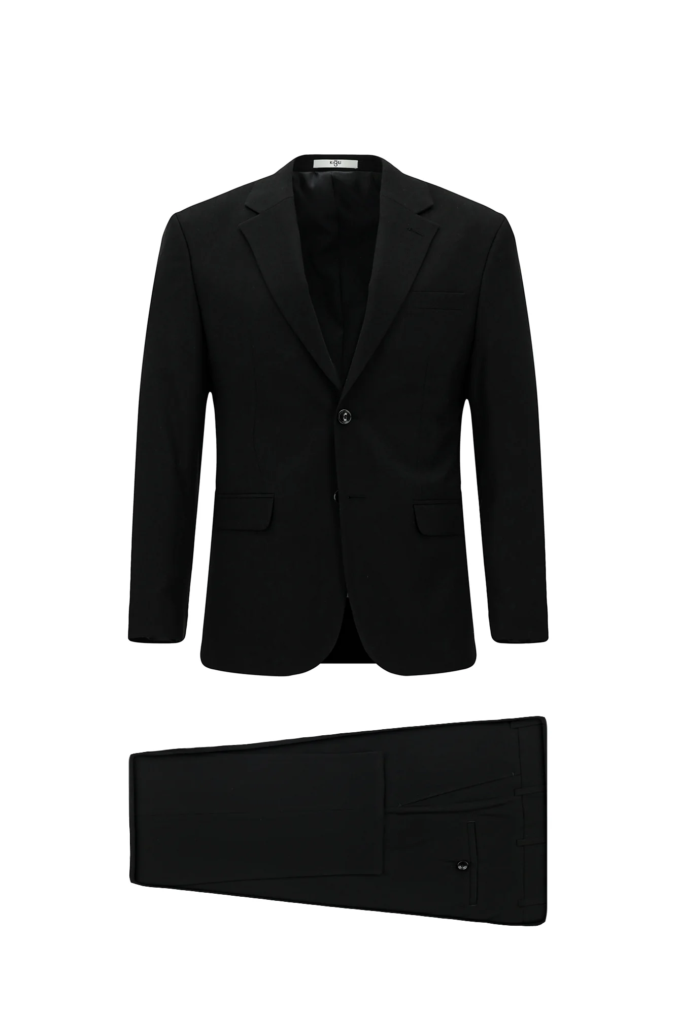 Siyah 7 Drop Slim Fit Dar Kesim Desenli Takım Elbise