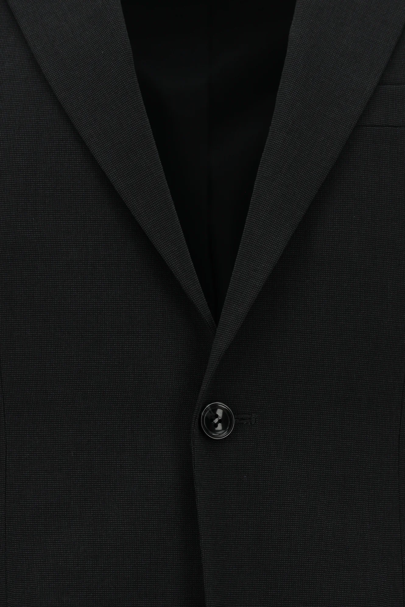 Siyah 7 Drop Slim Fit Dar Kesim Desenli Takım Elbise - Image 4