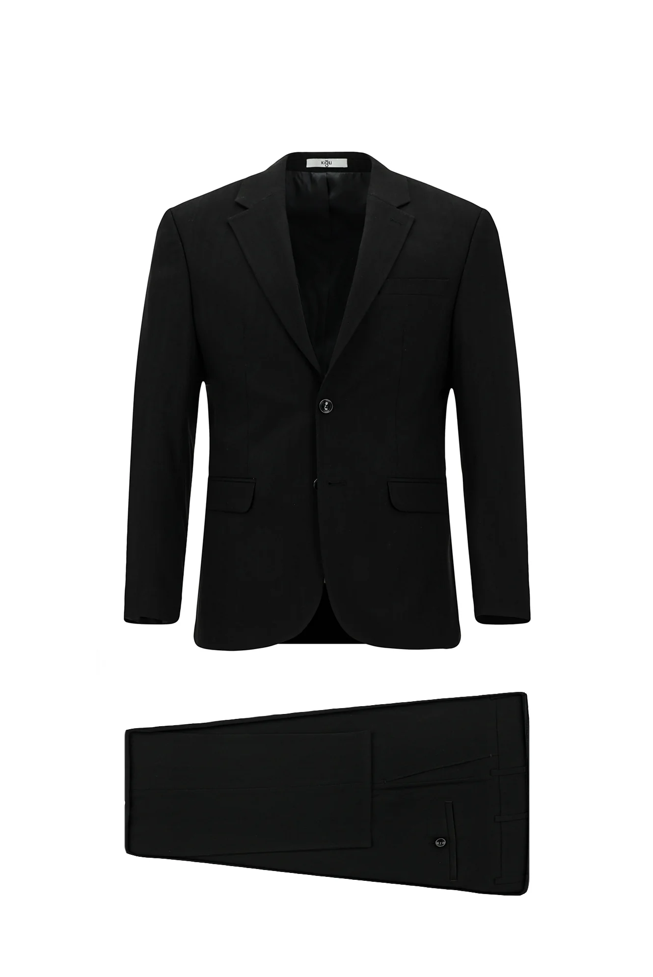 Siyah 7 Drop Slim Fit Dar Kesim Desenli Takım Elbise