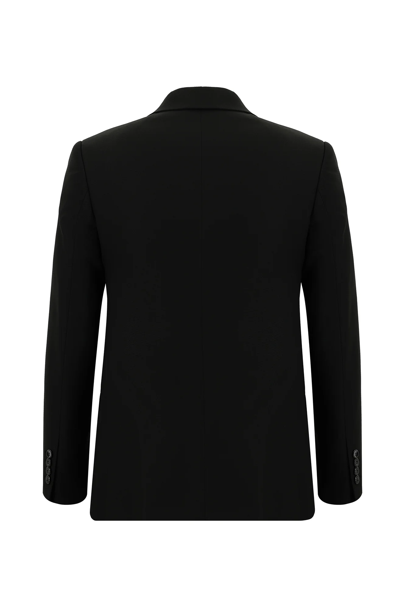 Siyah 7 Drop Slim Fit Dar Kesim Desenli Kruvaze Takım Elbise - Image 3