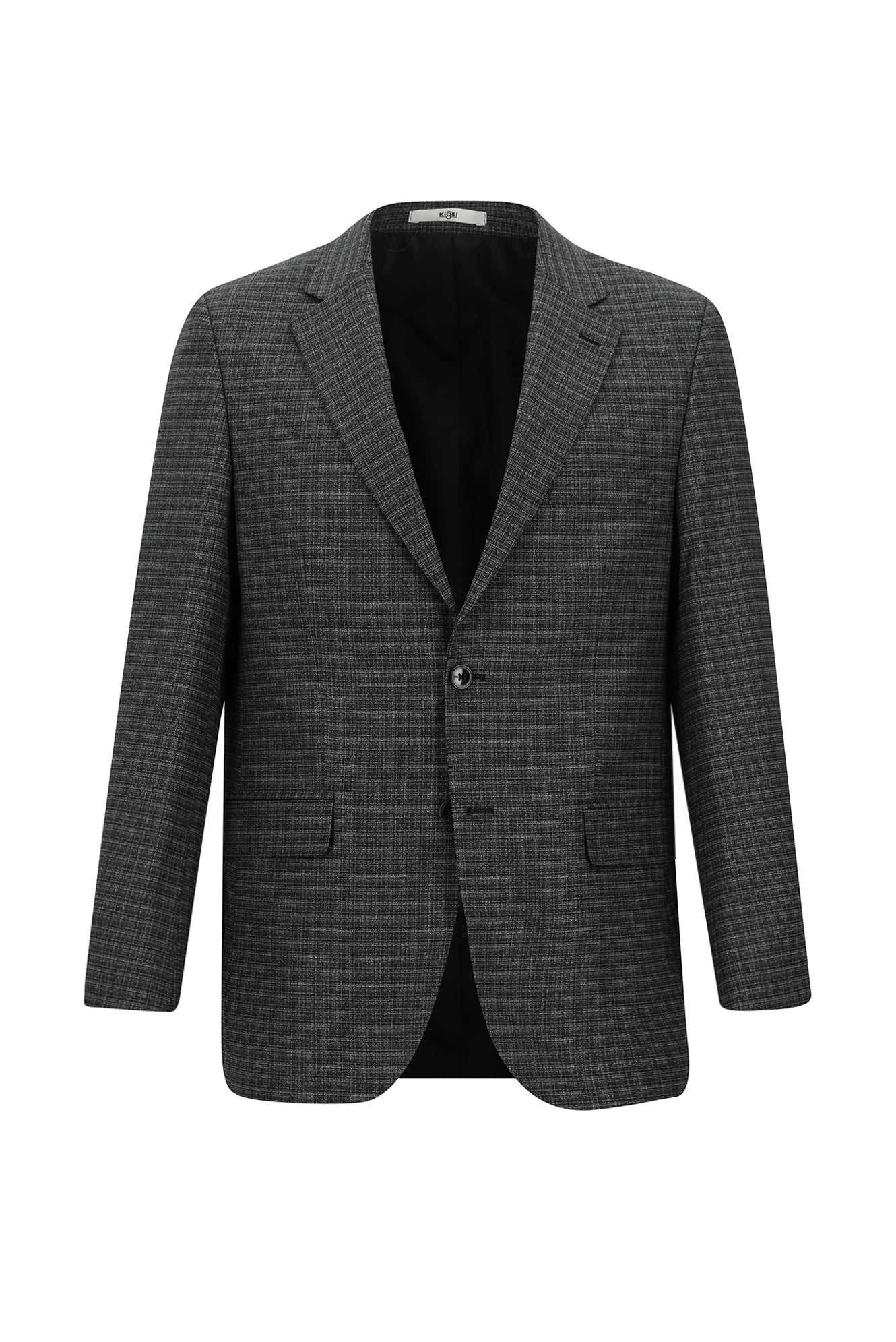 Siyah 7 Drop Slim Fit Dar Kesim Desenli Takım Elbise - Image 2