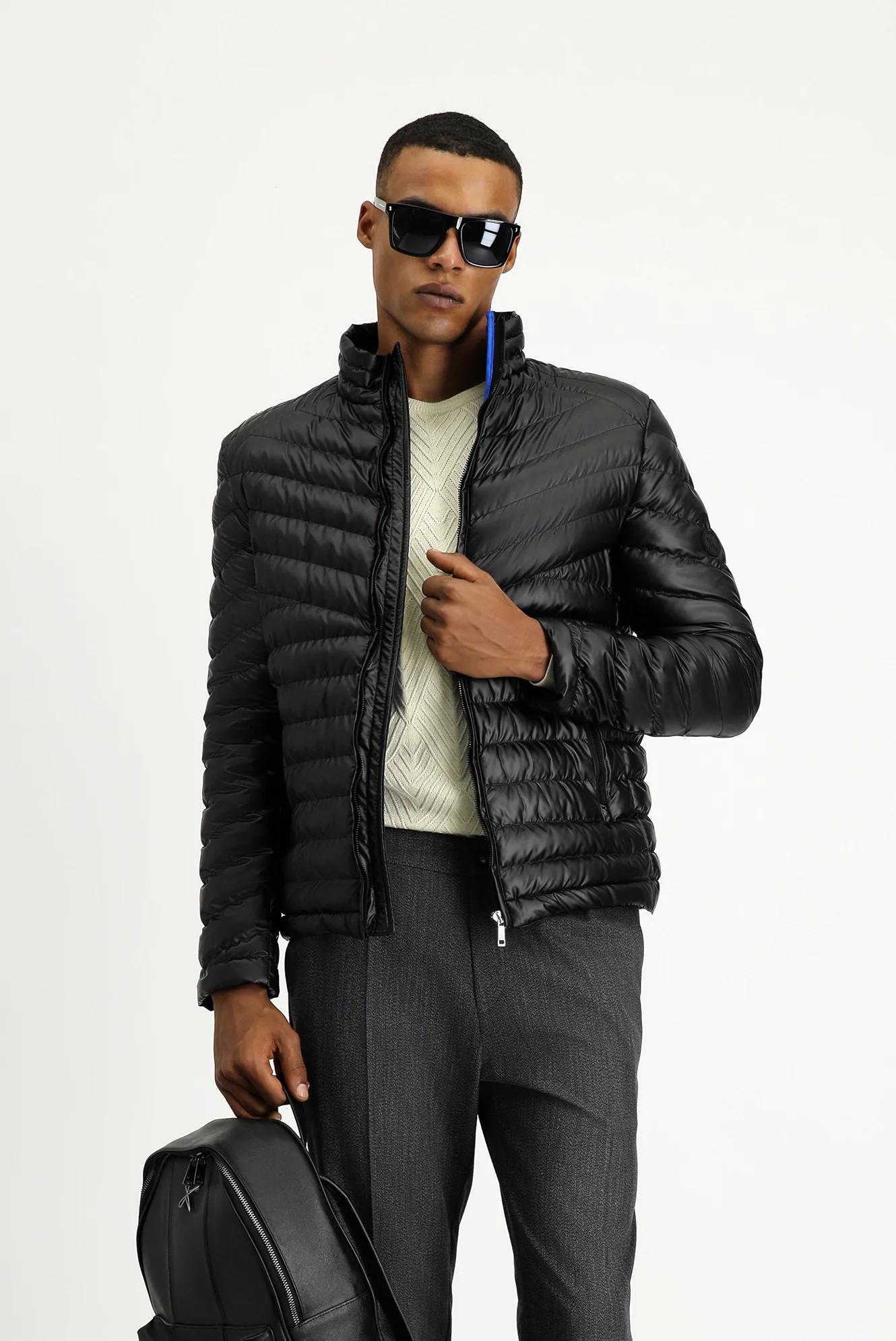 Siyah Slim Fit Dar Kesim Kapitone Spor Mont - Image 4